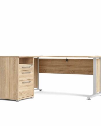 Tvilum Prima Komb  Skrivebord 159   150 Cm Eg   Hvid  : Erling Christensen Møbler