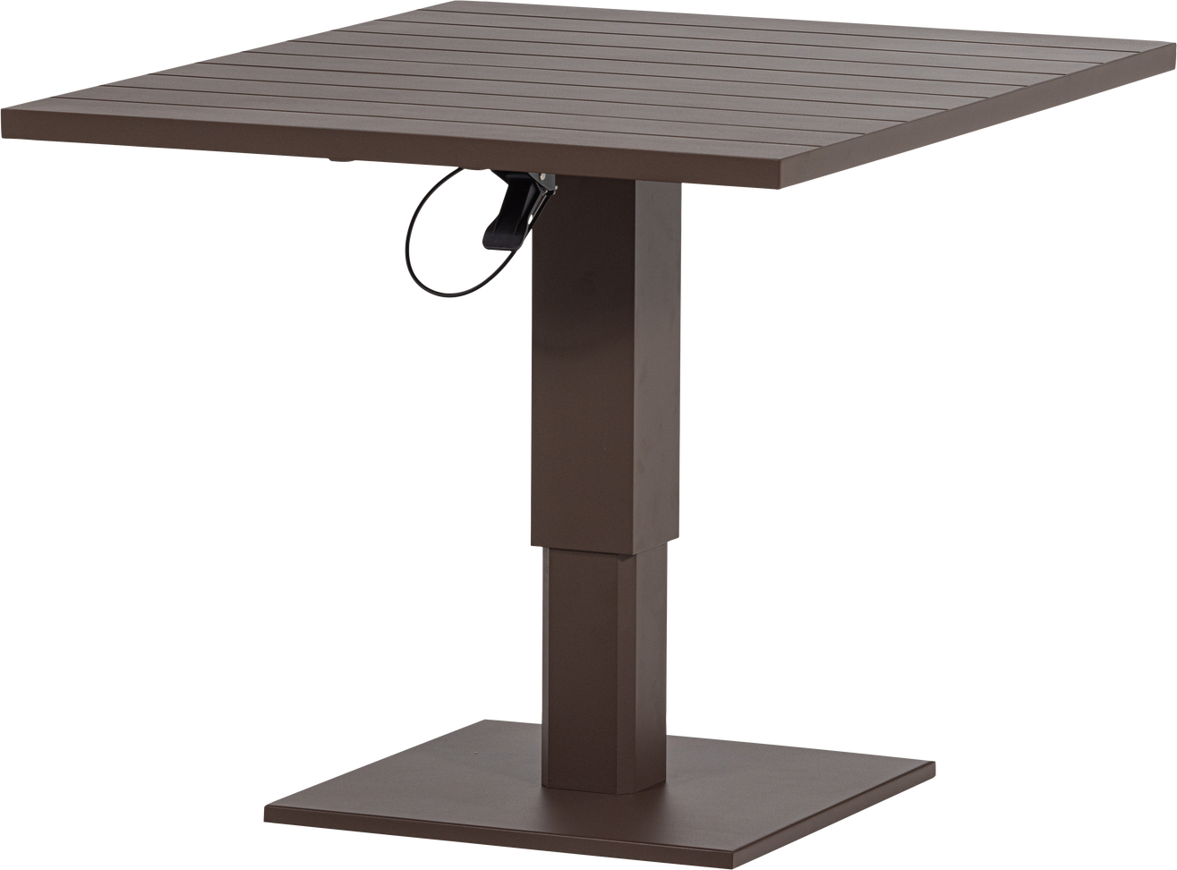 Udendørs Barbord Højbord Woood Collection  Justerbart H77 52 Cm  Brun Pulverlakeret Aluminium 100x80 Cm