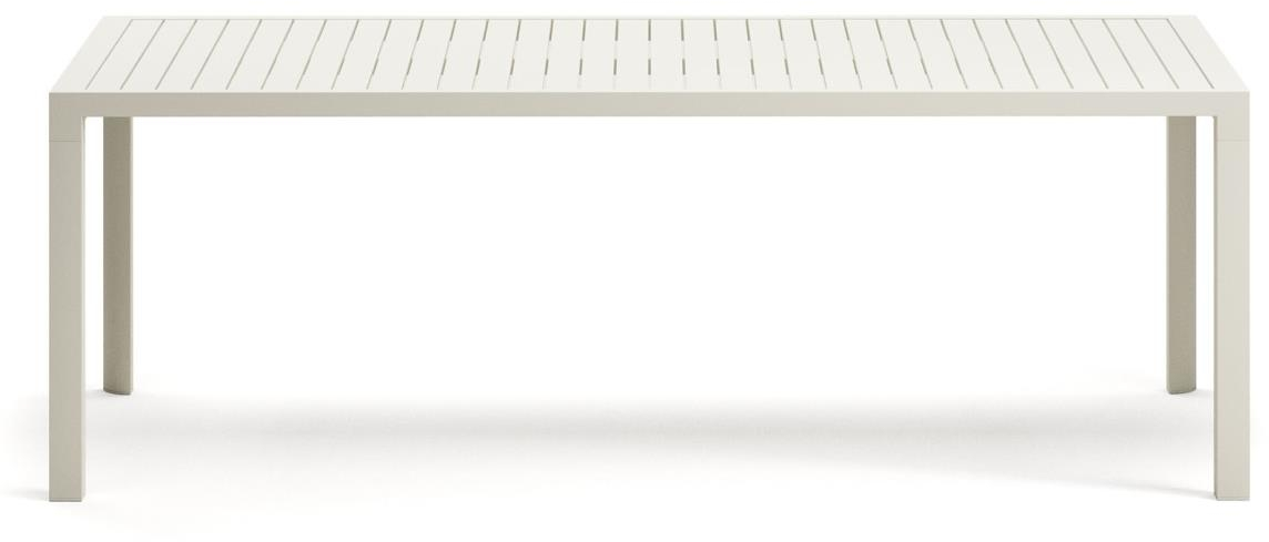 Udendørs Spisebord Kave Home Culip Terrassebord Hvidt Aluminium 220x100x75 Cm Moderne Nordisk