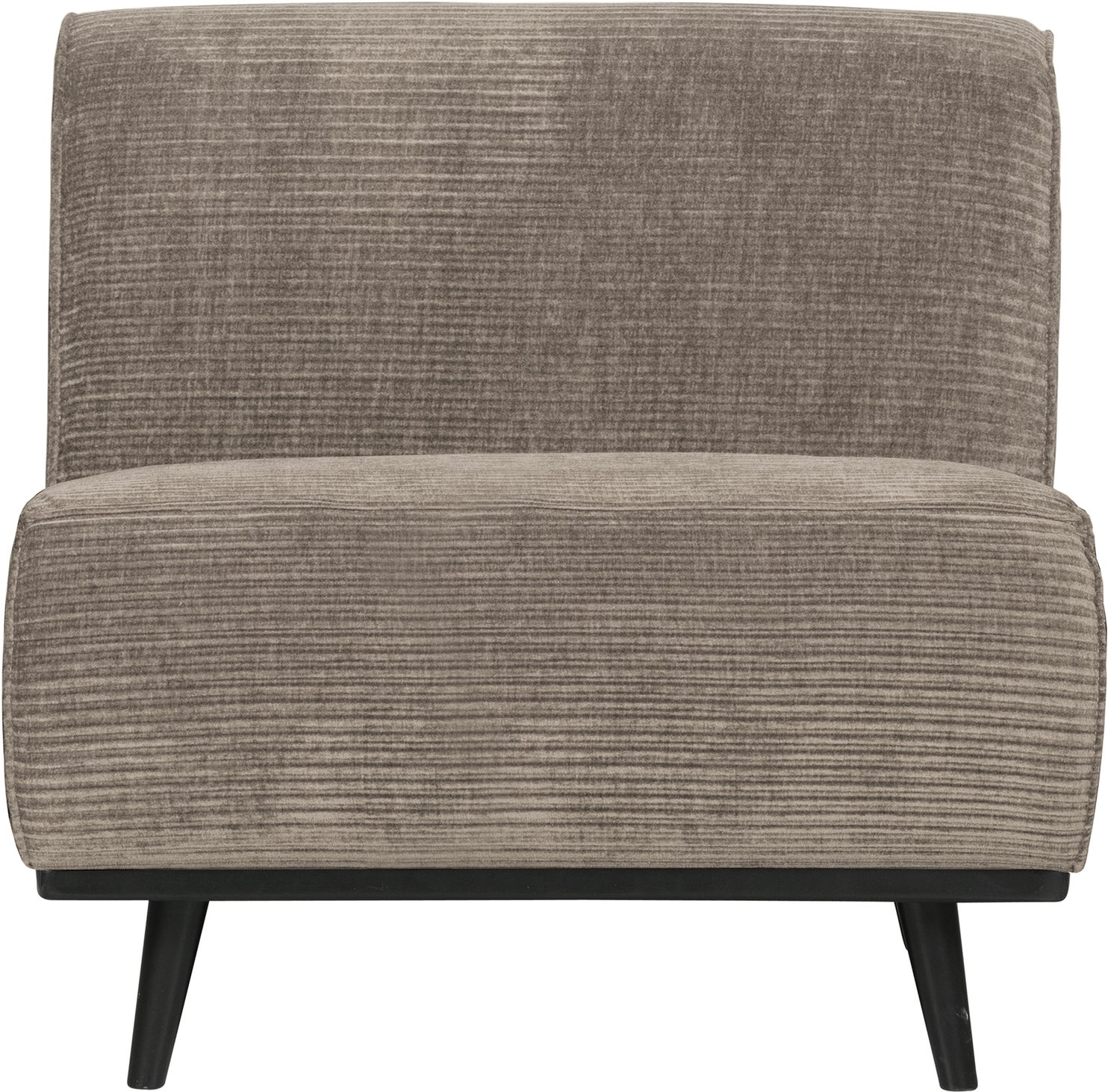 Udendørs -personers Sofa Woood Statement Modulsofa Lergrå Vævet Jacquard Ribstof Birketræsben H77ã B79ã D93 Cm