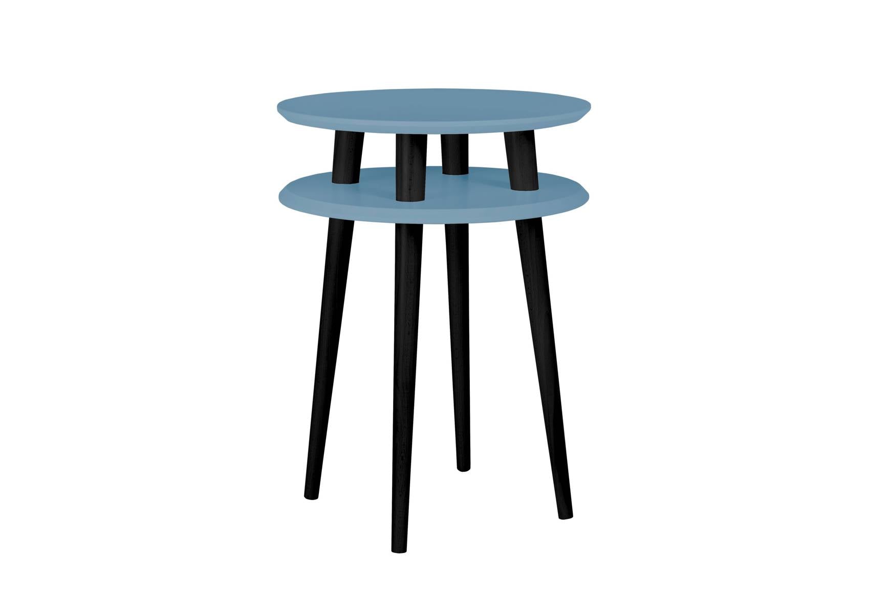 Ufo Sidebord Diameter 45cm   H61cm Blide Blå   Sorte Ben
