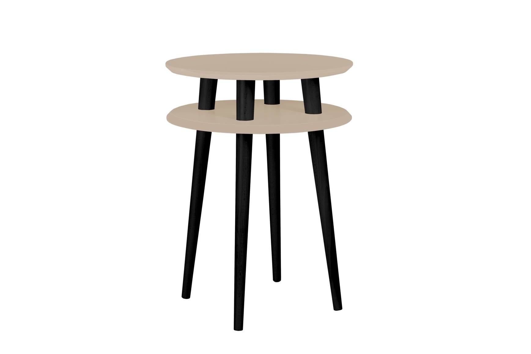 Ufo Sidebord Diameter 45cm     61cm Brun Beige   Sorte Ben