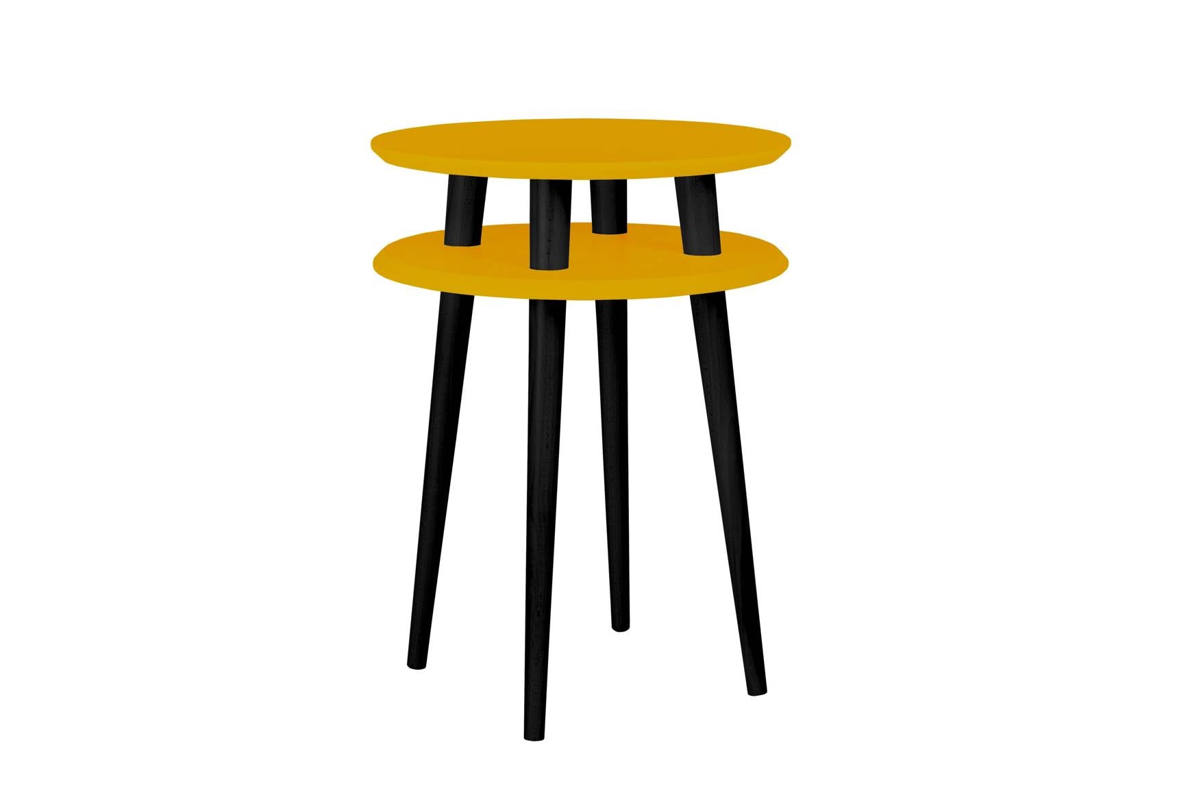 Ufo Sidebord Diameter 45cm     61cm Gul   Sort Ben