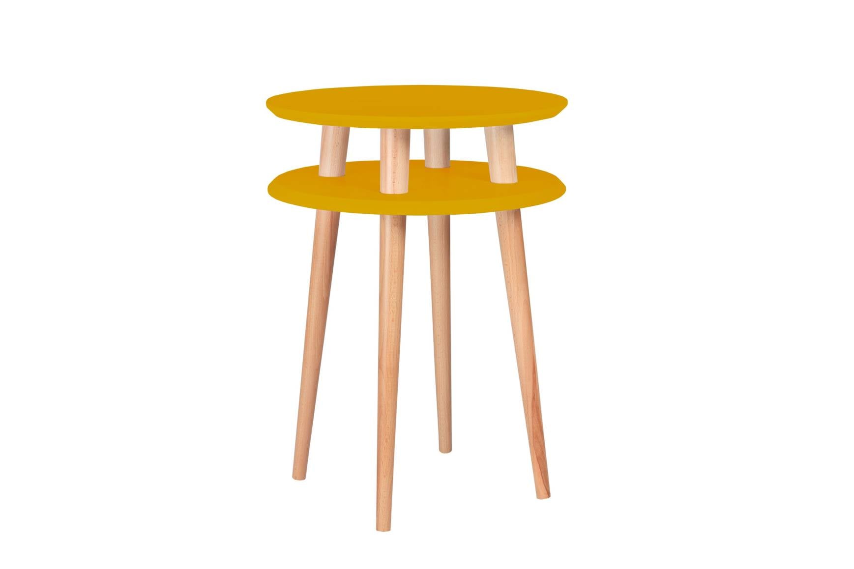 Ufo Sidebord Diameter 45cm     61cm Gul