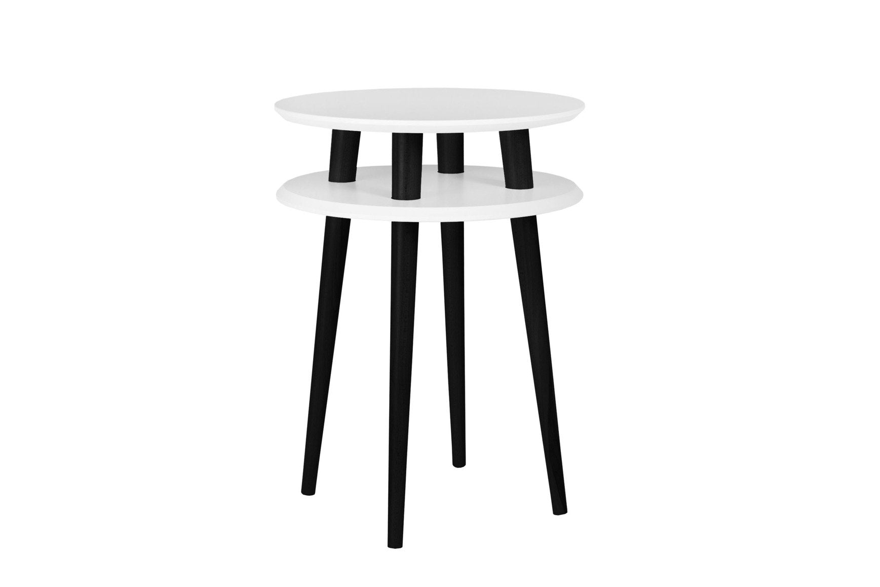 Ufo Sidebord Diameter 45cm     61cm Hvide Sorte Ben