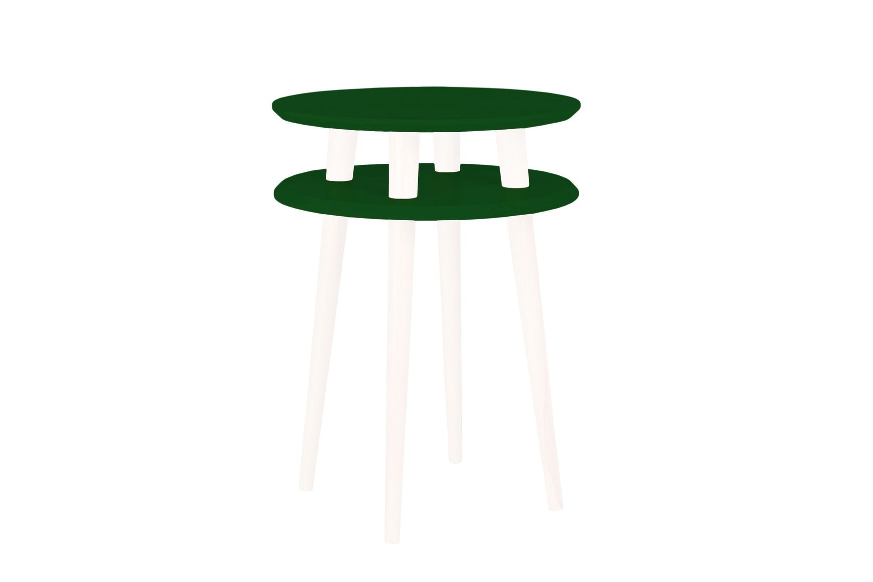 Ufo Sidebord Diameter 45cm   Højde 61cm Grønne Hvide Ben