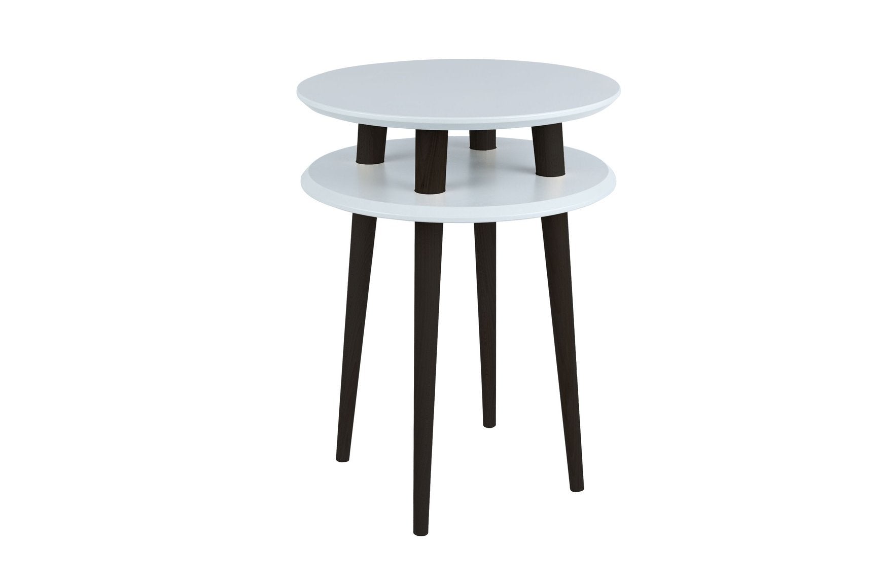 Ufo Sidebord Diameter 45cm   Højde 61cm Lysegrå Sorte Ben