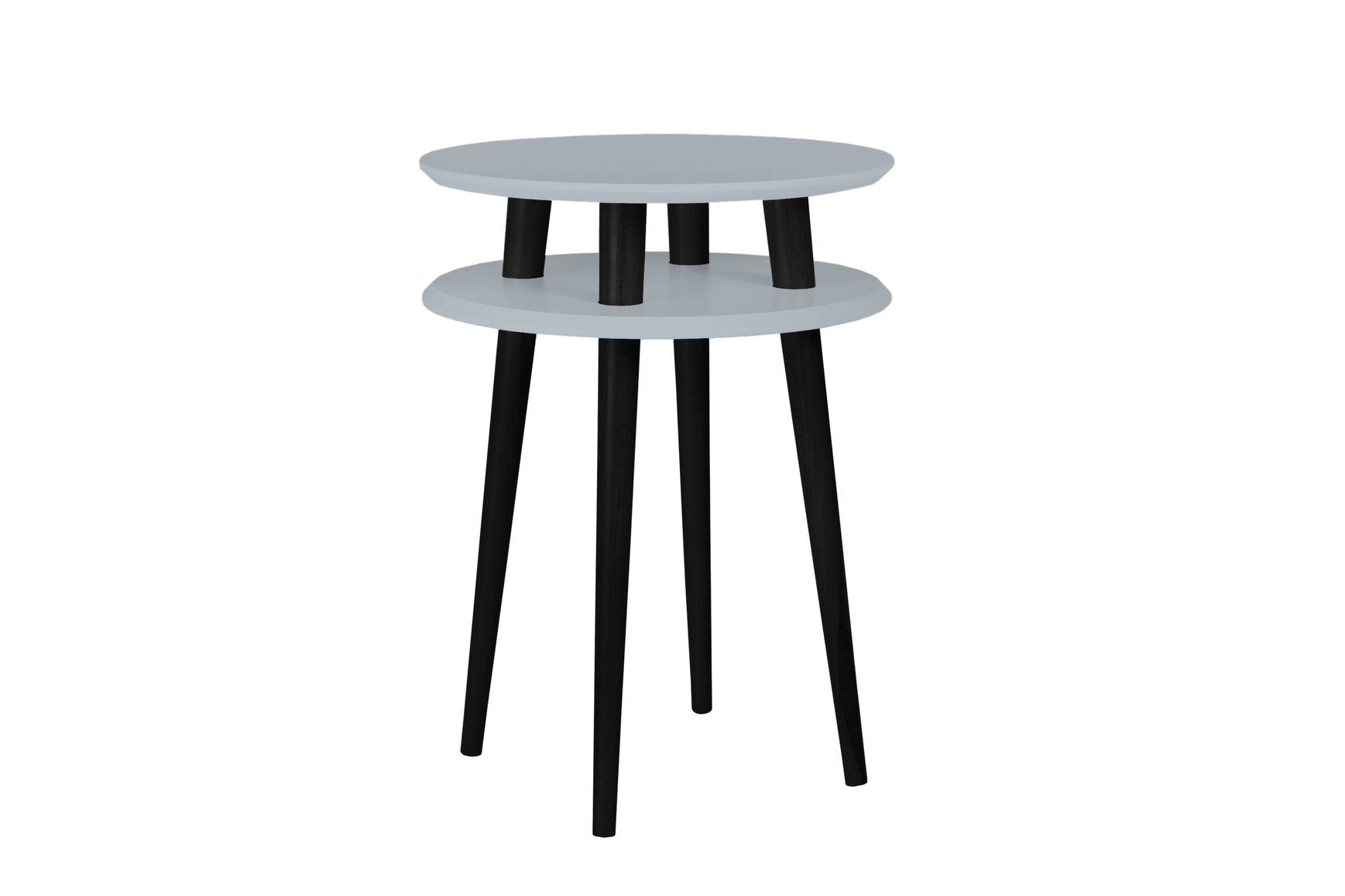 Ufo Sidebord Diameter 45cm   Højde 61cm Mørkegrå Sorte Ben