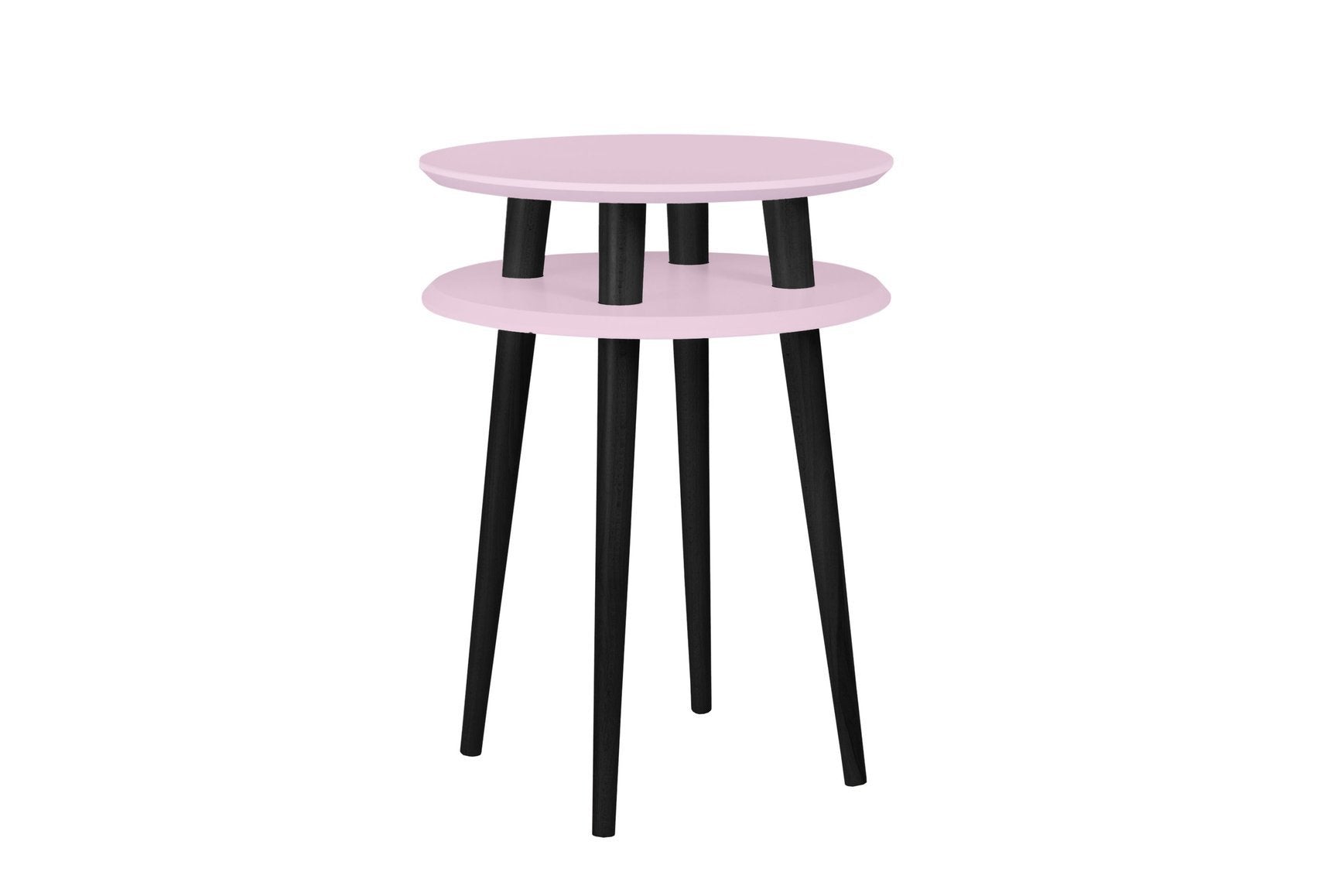 Ufo Sidebord Diameter 45cm   Højde 61cm Pink Sorte Ben