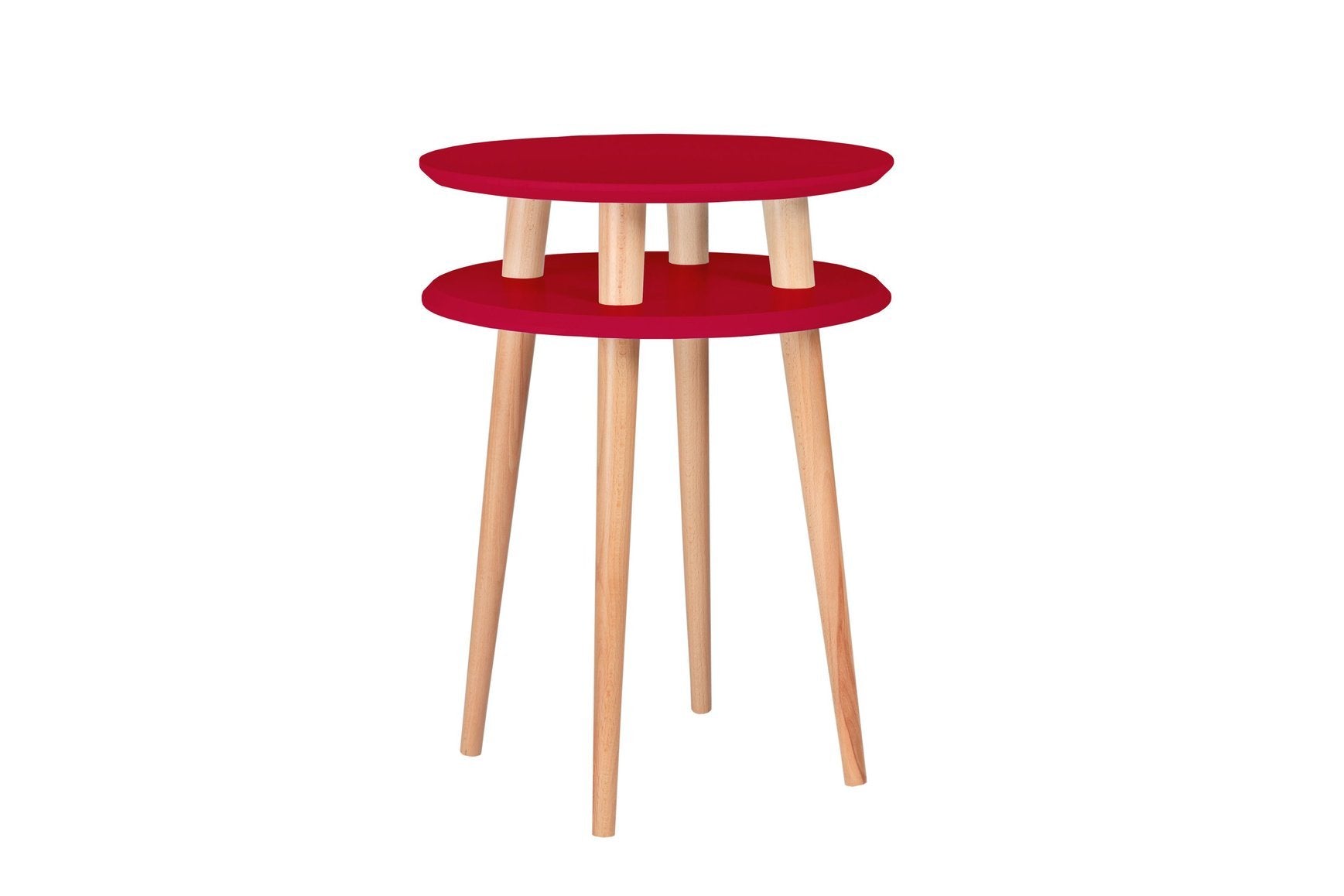 Ufo Sidebord Diameter 45cm   Højde 61cm Rød