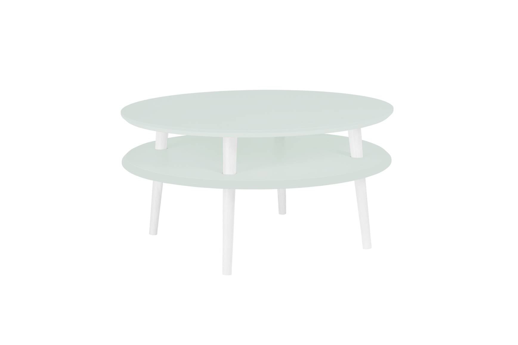 Ufo Sofabord Diam 70cm   Højde 35cm Fleeting Mint Hvide Ben
