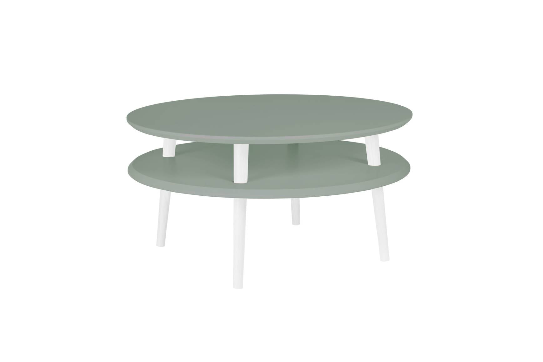 Ufo Sofabord Diam 70cm   Højde 35cm Salviegrøn Hvid
