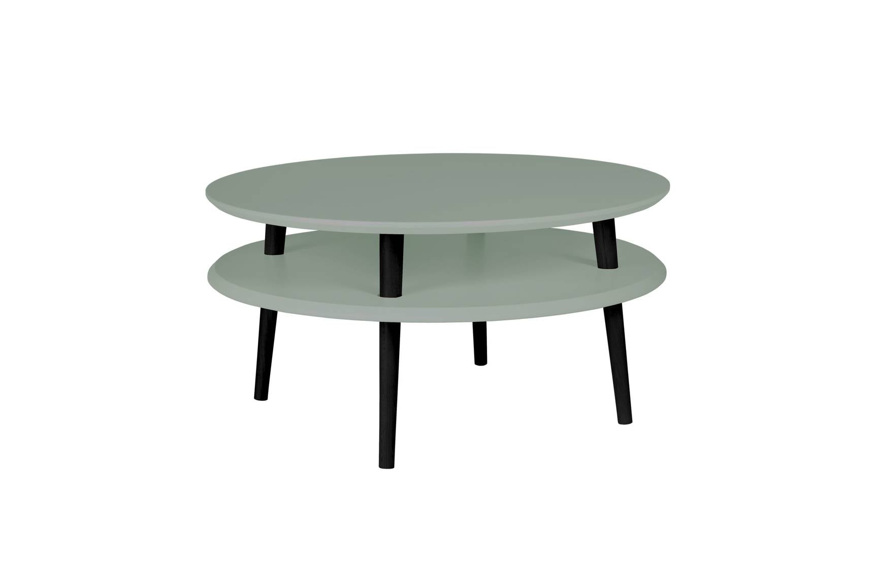 Ufo Sofabord Diam 70cm   Højde 35cm Salviegrøn Sort