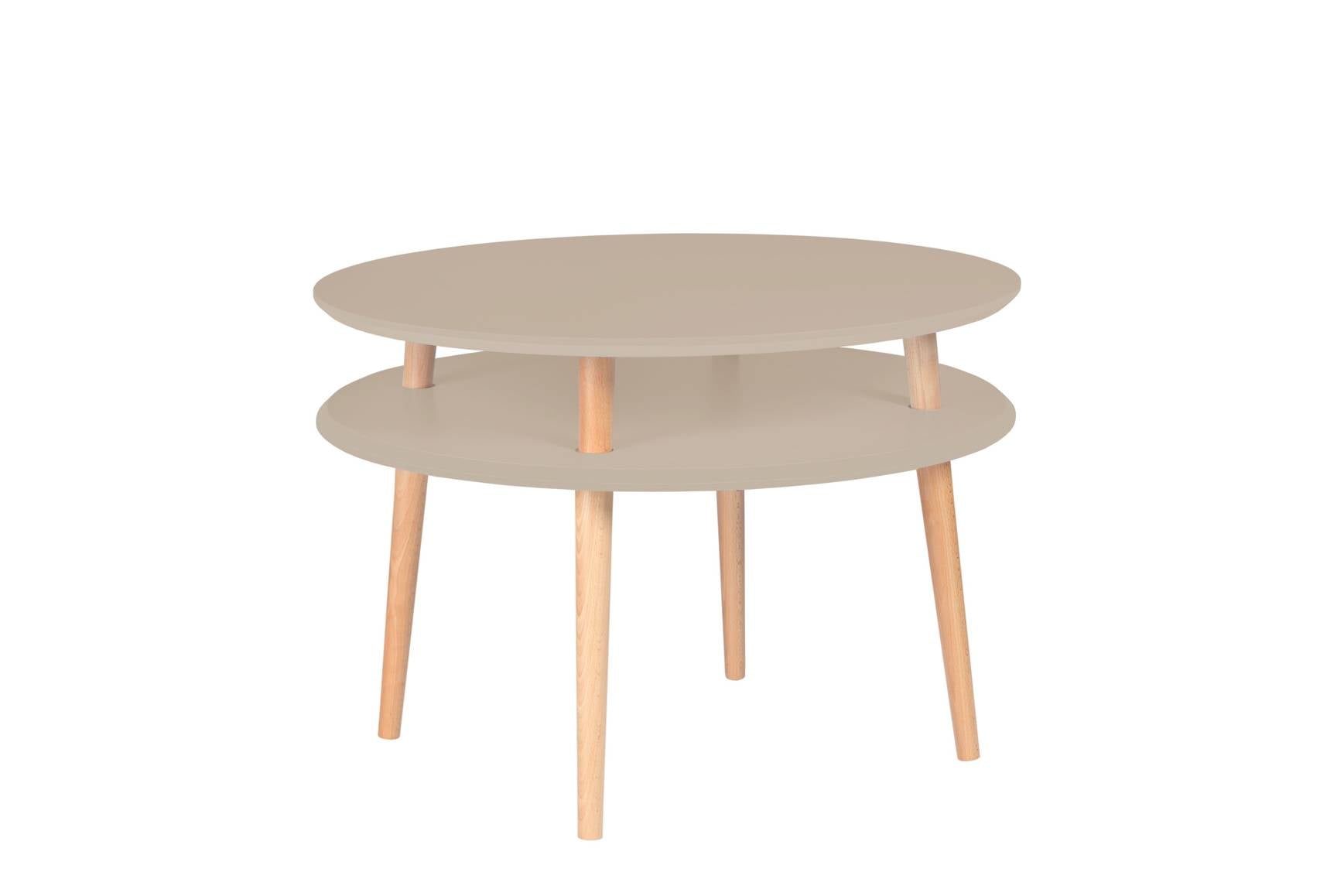 Ufo Sofabord Diameter 70cm     45cm Brun Beige