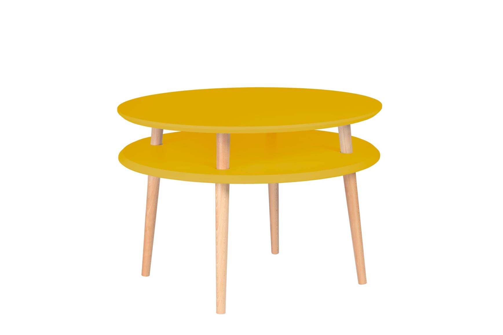 Ufo Sofabord Diameter 70cm     45cm Gul