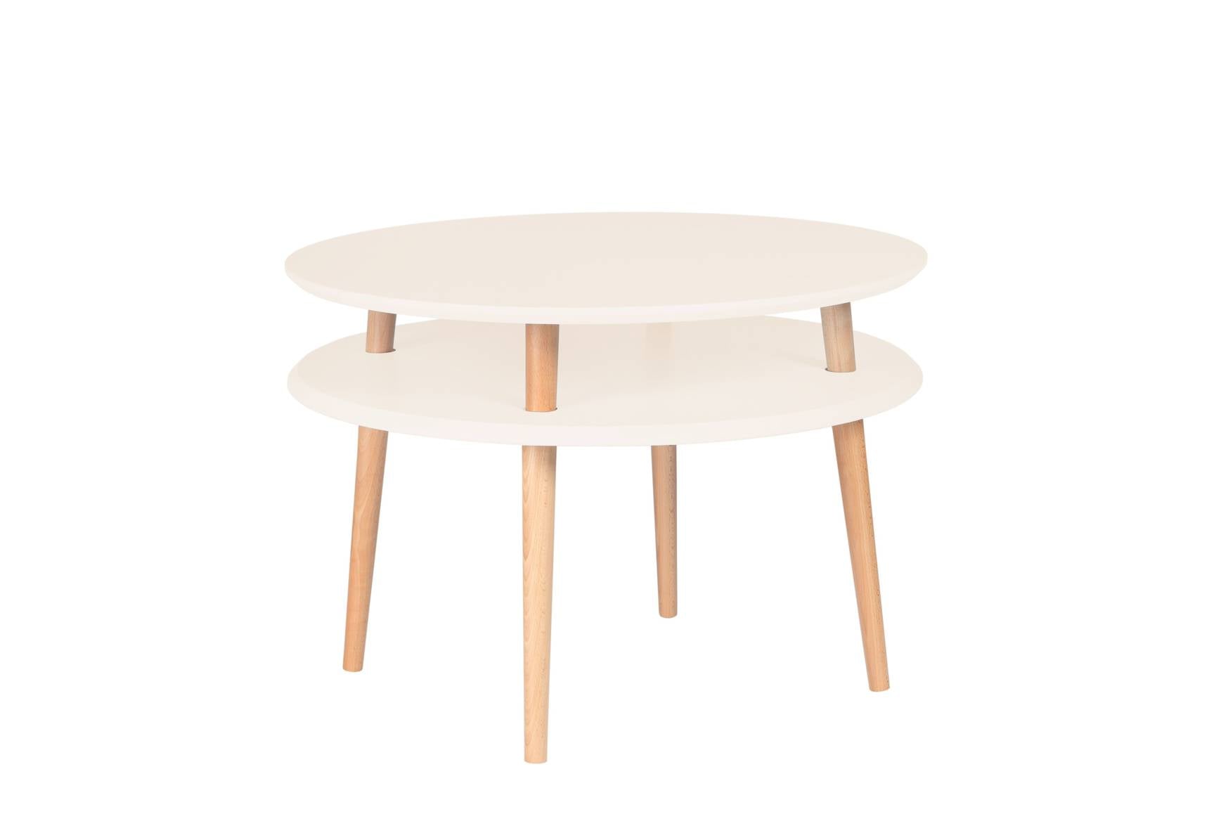 Ufo Sofabord Diameter 70cm     45cm Kridthvid