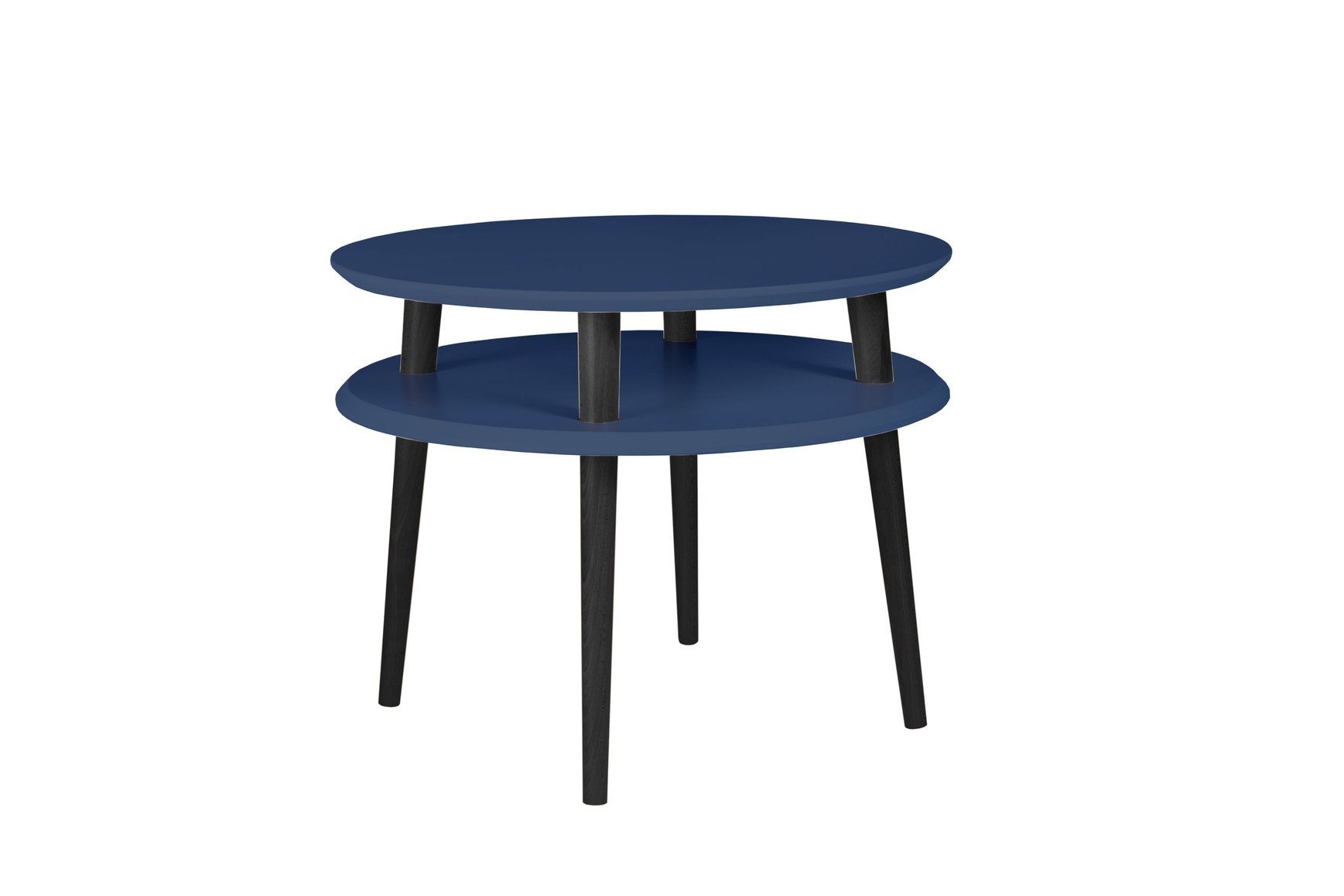 Ufo Sofabord Diameter 57cm     45cm Marineblå   Sorte Ben