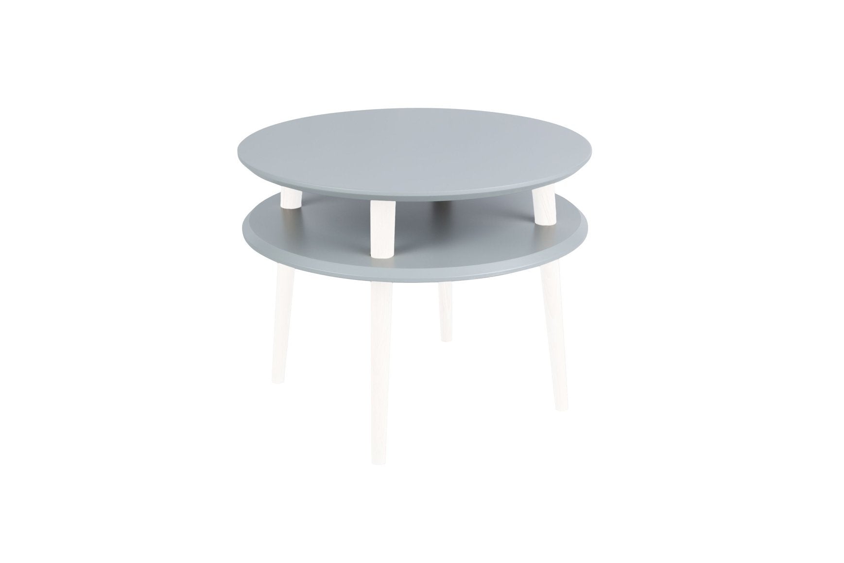 Ufo Sofabord Diameter 57cm     45cm Mørkegrå Hvide Ben