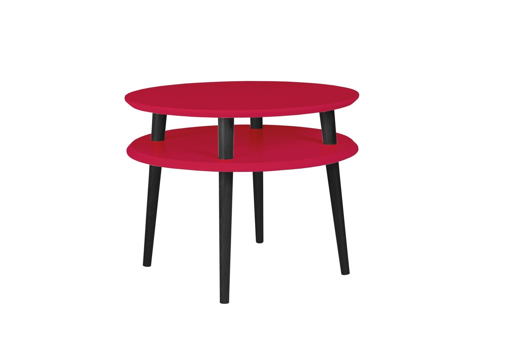 Ufo Sofabord Diameter 57cm     45cm Røde   Sorte Ben
