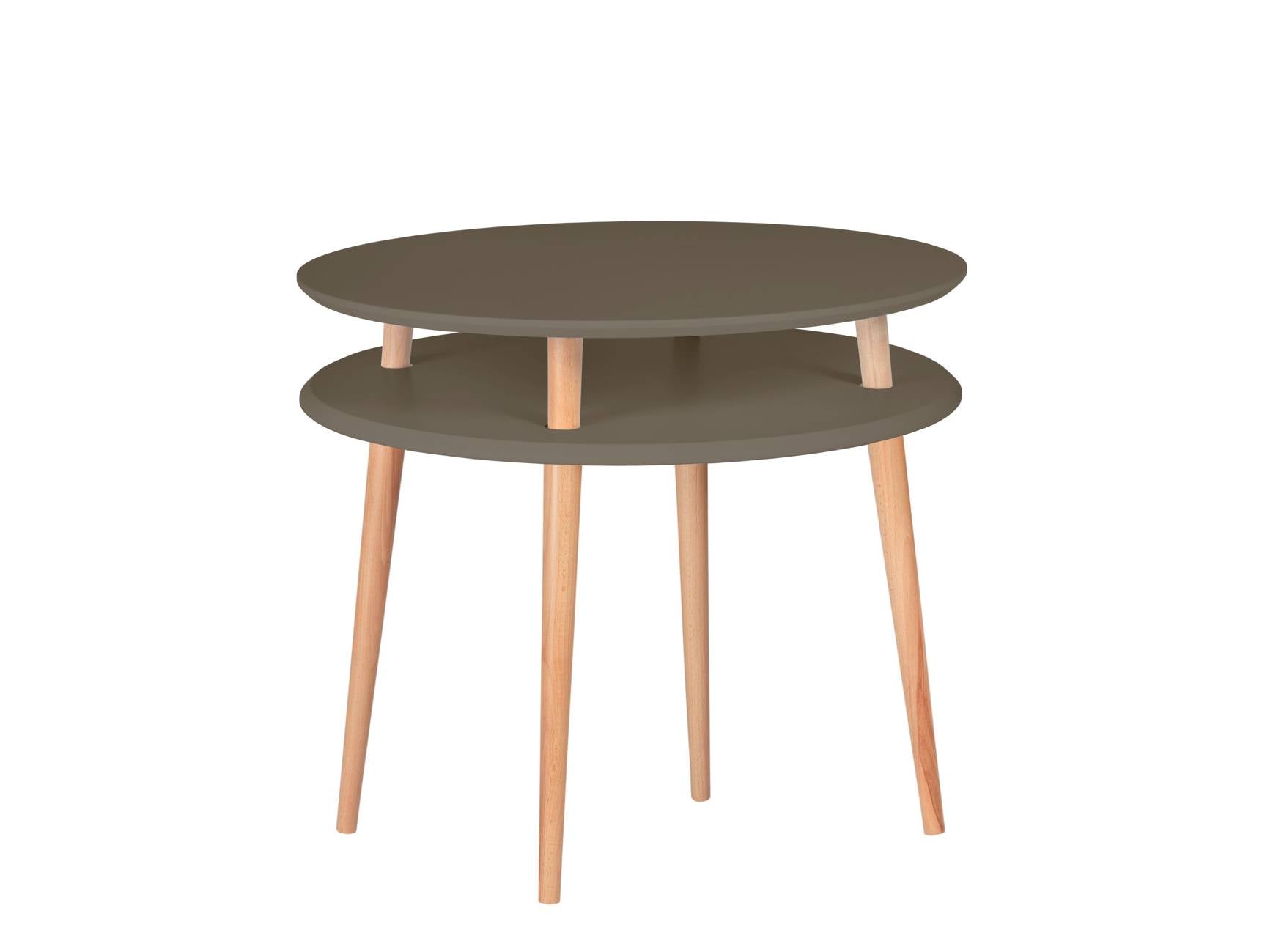 Ufo Sofabord Diameter 70cm   Højde 61cm Brun