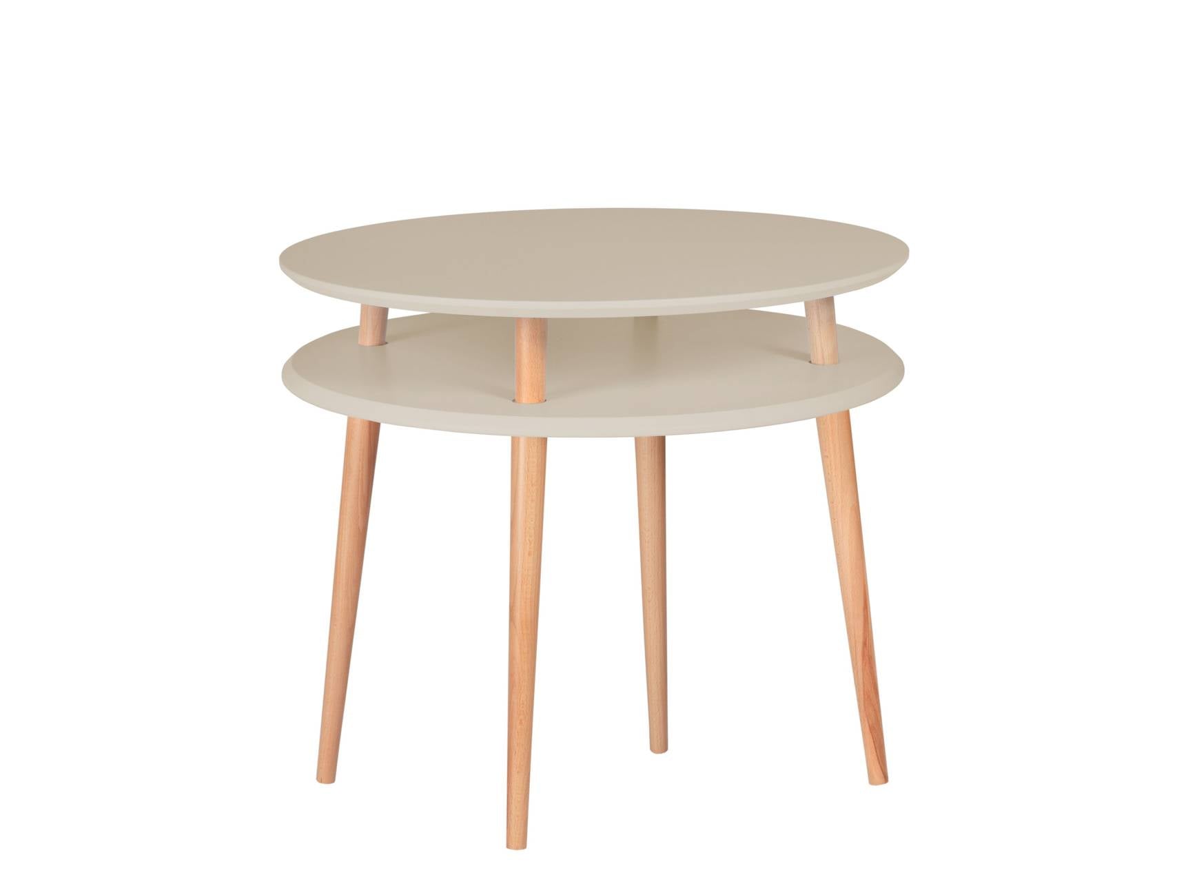 Ufo Sofabord Diameter 70cm   Højde 61cm Brun Beige