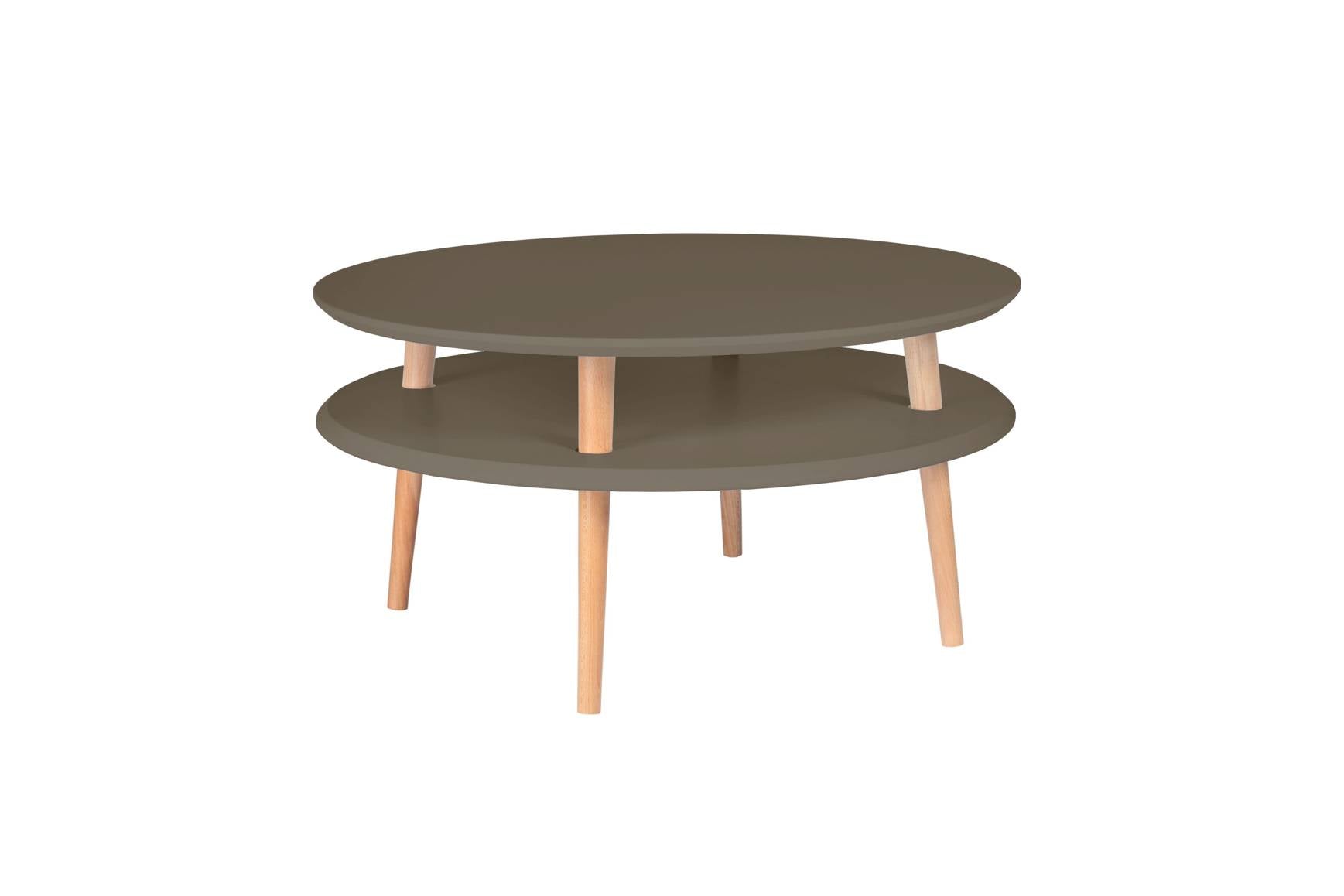 Ufo Sofabord Diameter 70cm   Højde 35cm Brun
