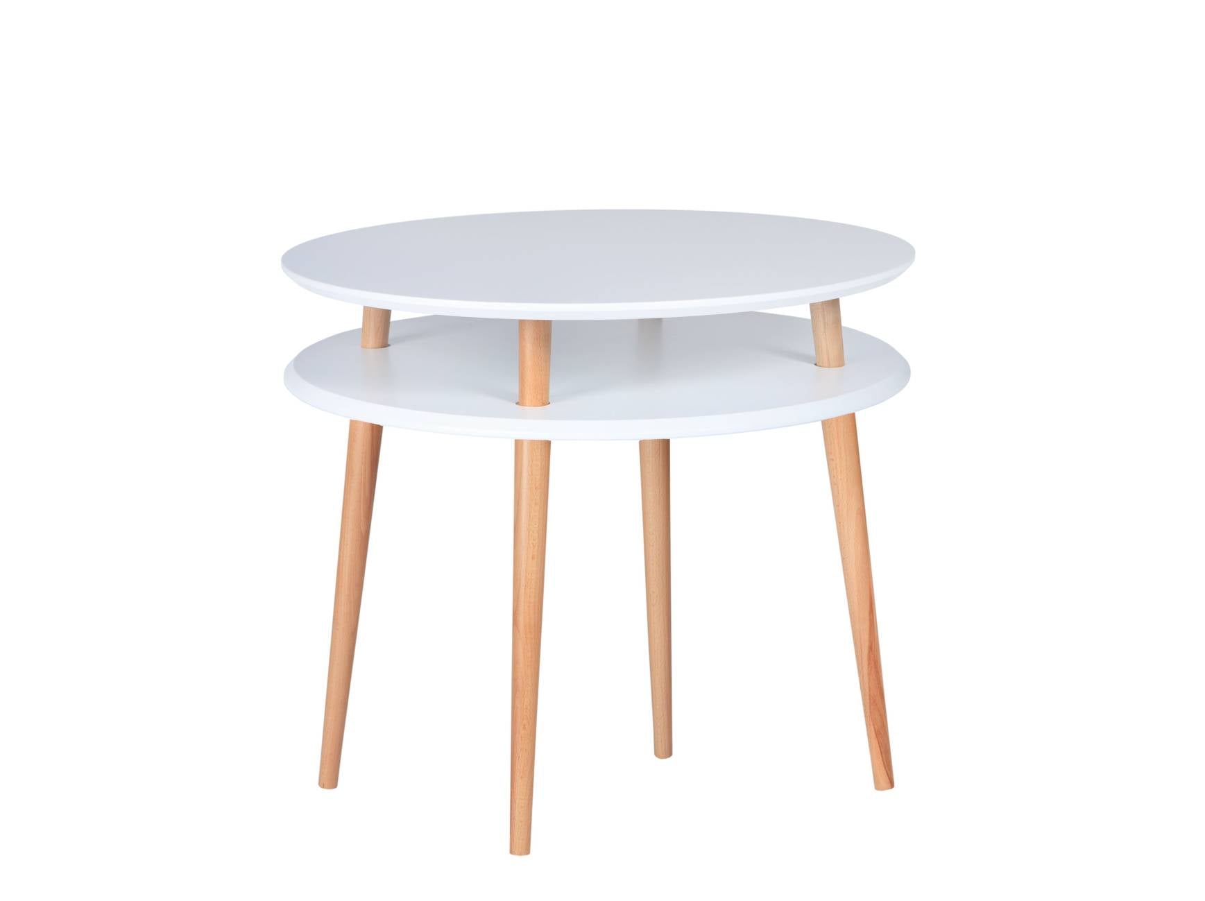 Ufo Sofabord Diameter 70cm   Højde 61cm Hvid