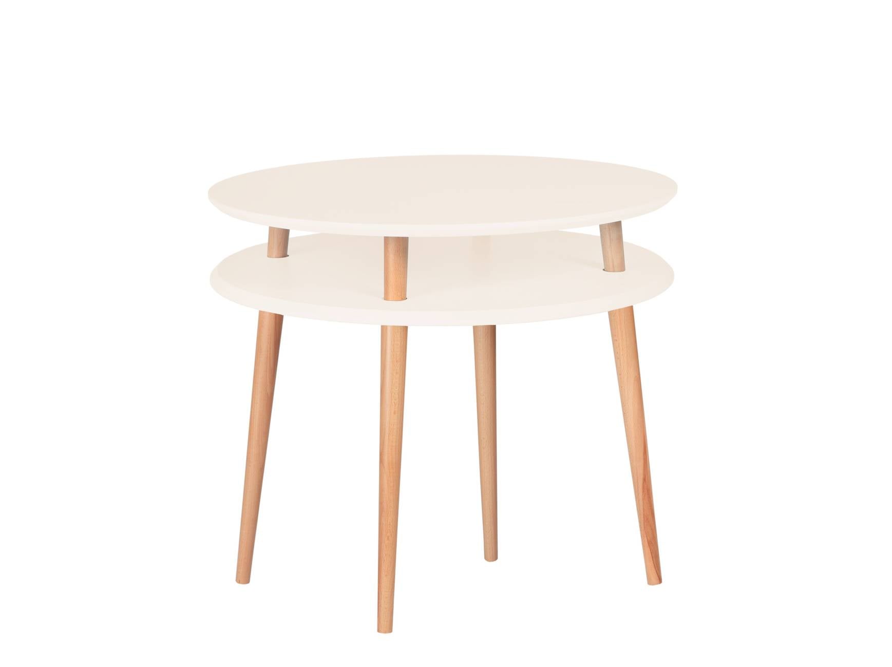 Ufo Sofabord Diameter 70cm   Højde 61cm Hvid