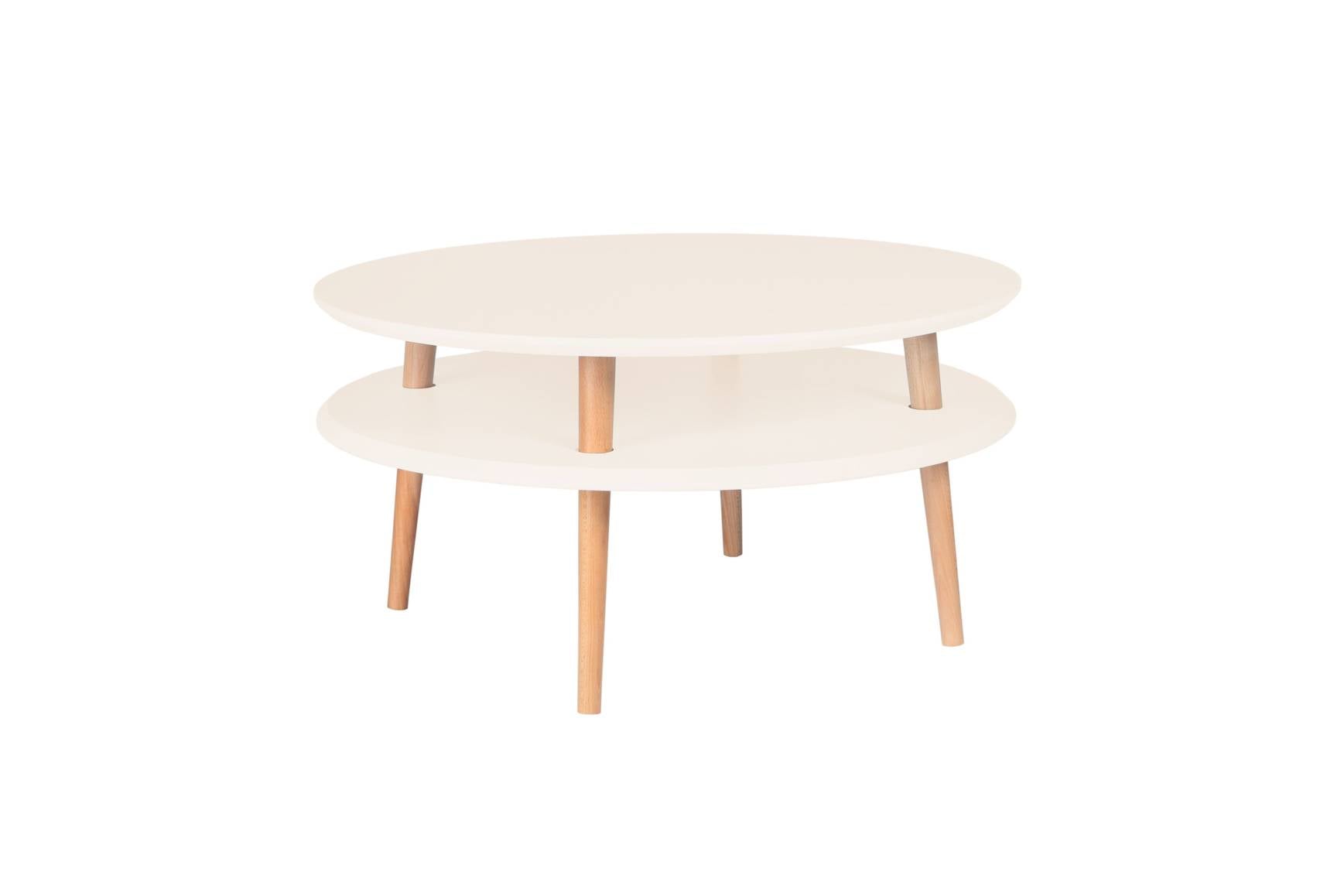 Ufo Sofabord Diameter 70cm   Højde 35cm Kridthvid