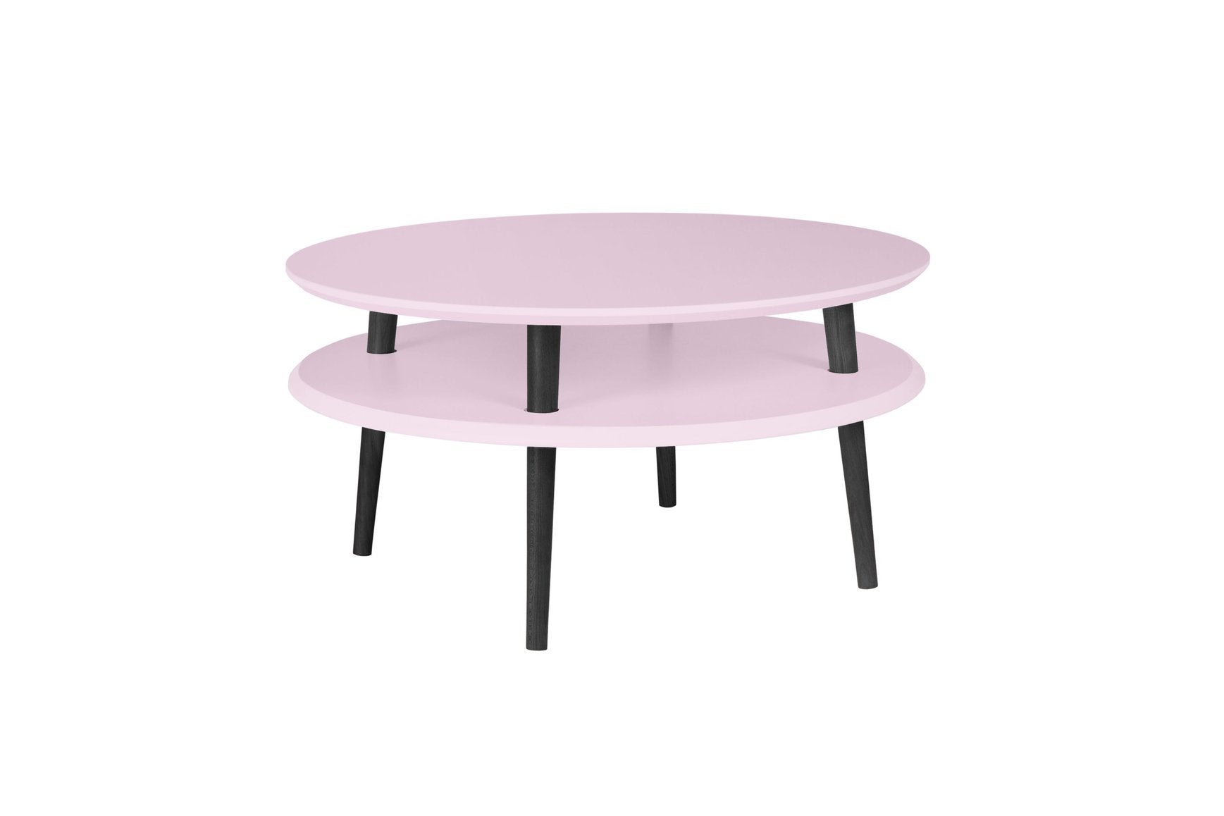 Ufo Sofabord Diameter 70cm   Højde 35cm Pink Sorte Ben