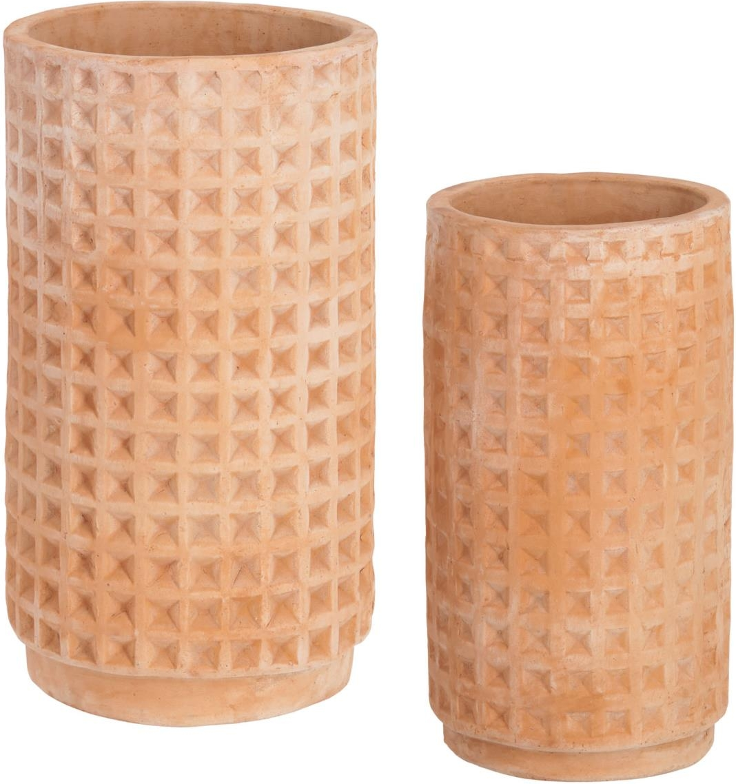 Urtepottesæt Kave Home Celi   Rustikt Terracotta Naturbrun  H60   B34   L34 Cm    Stk