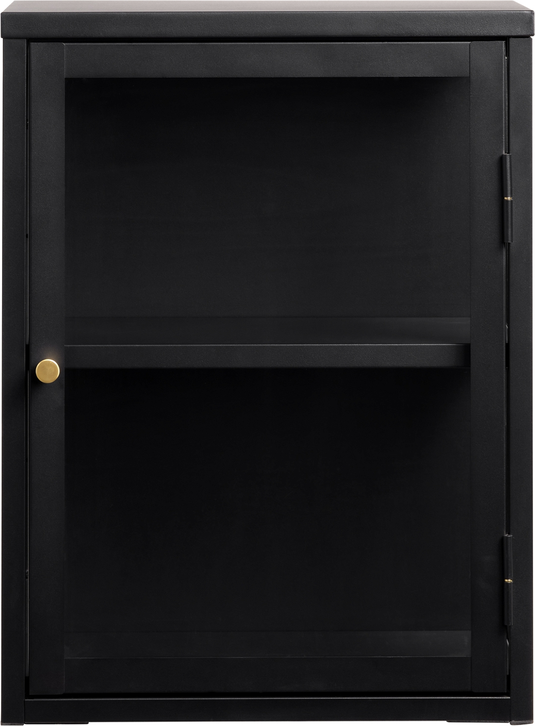 Væghængt Skab Nordique Design Carmel   Sort Metal Og Hærdet Glas  60x45x25 Cm