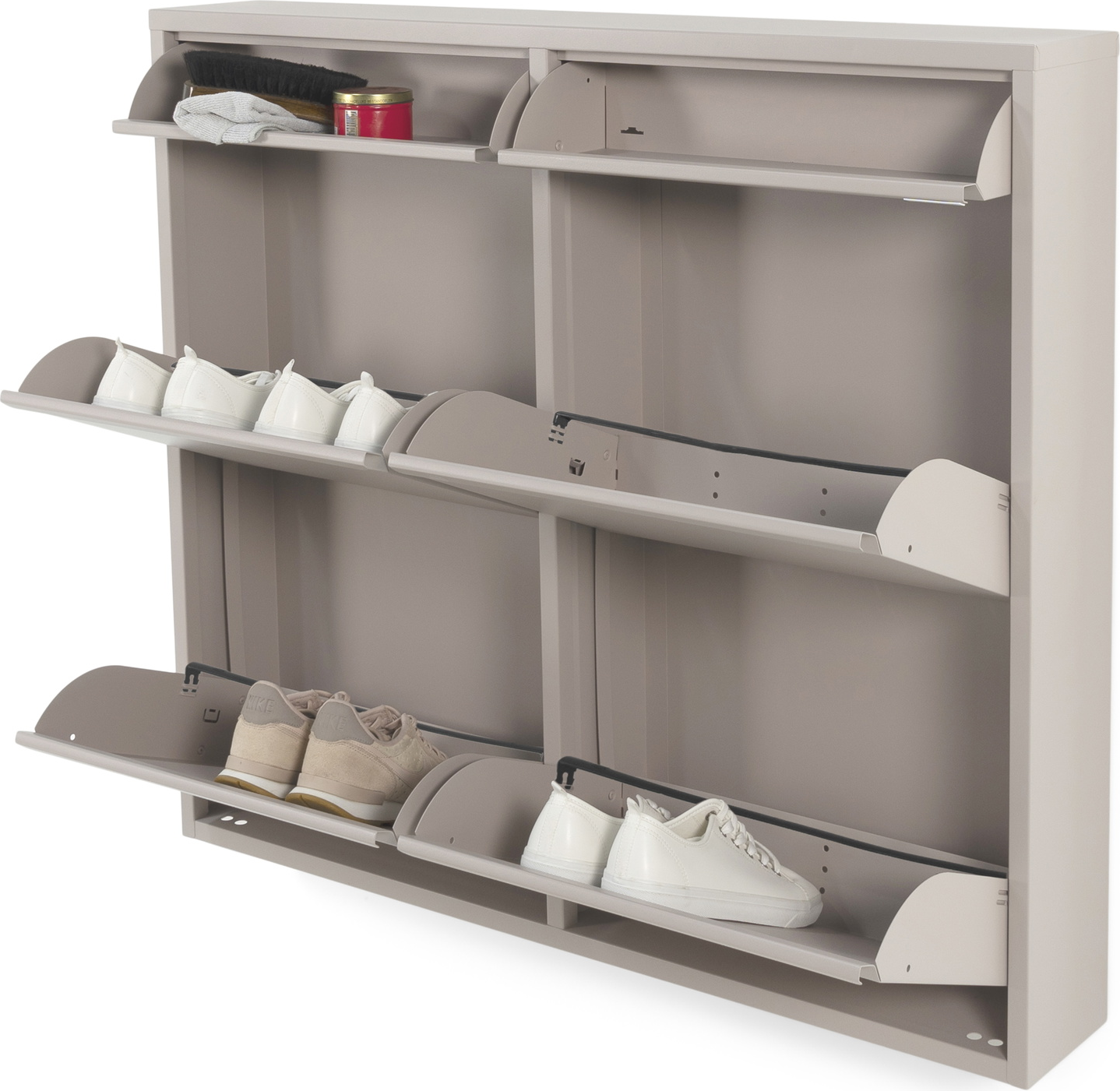 Væghængt Skoskab Spinder Design Billy   Klapdøre Taupe Pulverlakeret Stål H86ã B98ã D15 Cm