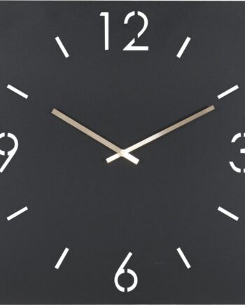 Vægur Spinder Design Time Firkantet Sort 60ã 60 Cm Pulverlakeret Stål Minimalistisk Design
