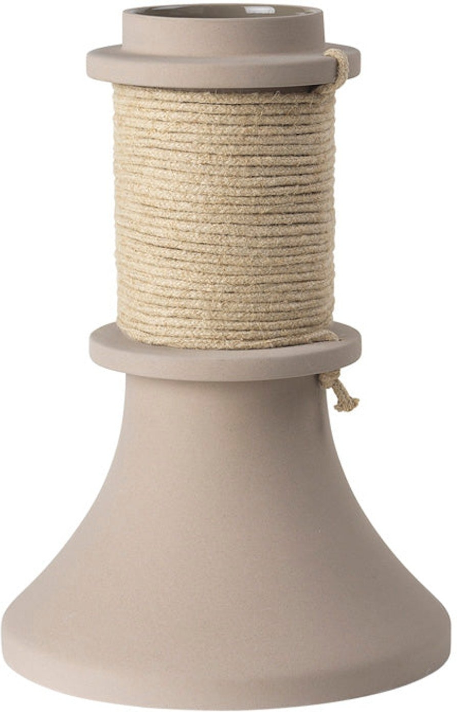 Vase Kristina Dam Rope Beige Stentøj Og Reb ø23   H32   Cm Skulpturel Dekorationsvase