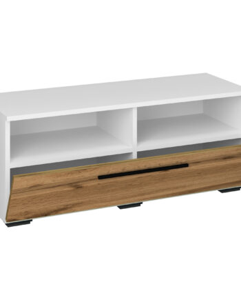 Vcm Nordic Arila   Tv-bord       Låge Og   Rum Hvid Og Natur Træ  95x40