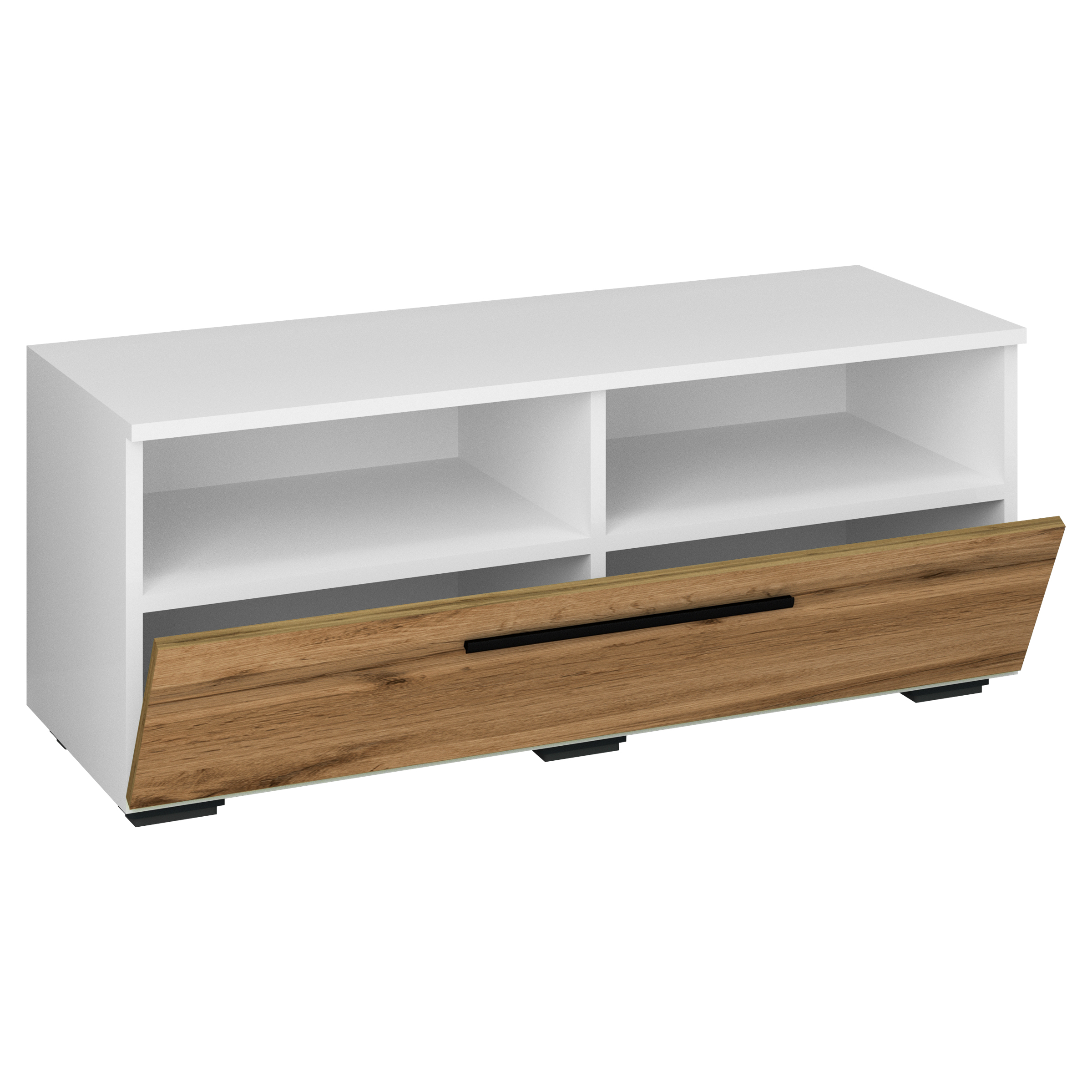 Vcm Nordic Arila   Tv-bord       Låge Og   Rum Hvid Og Natur Træ  95x40
