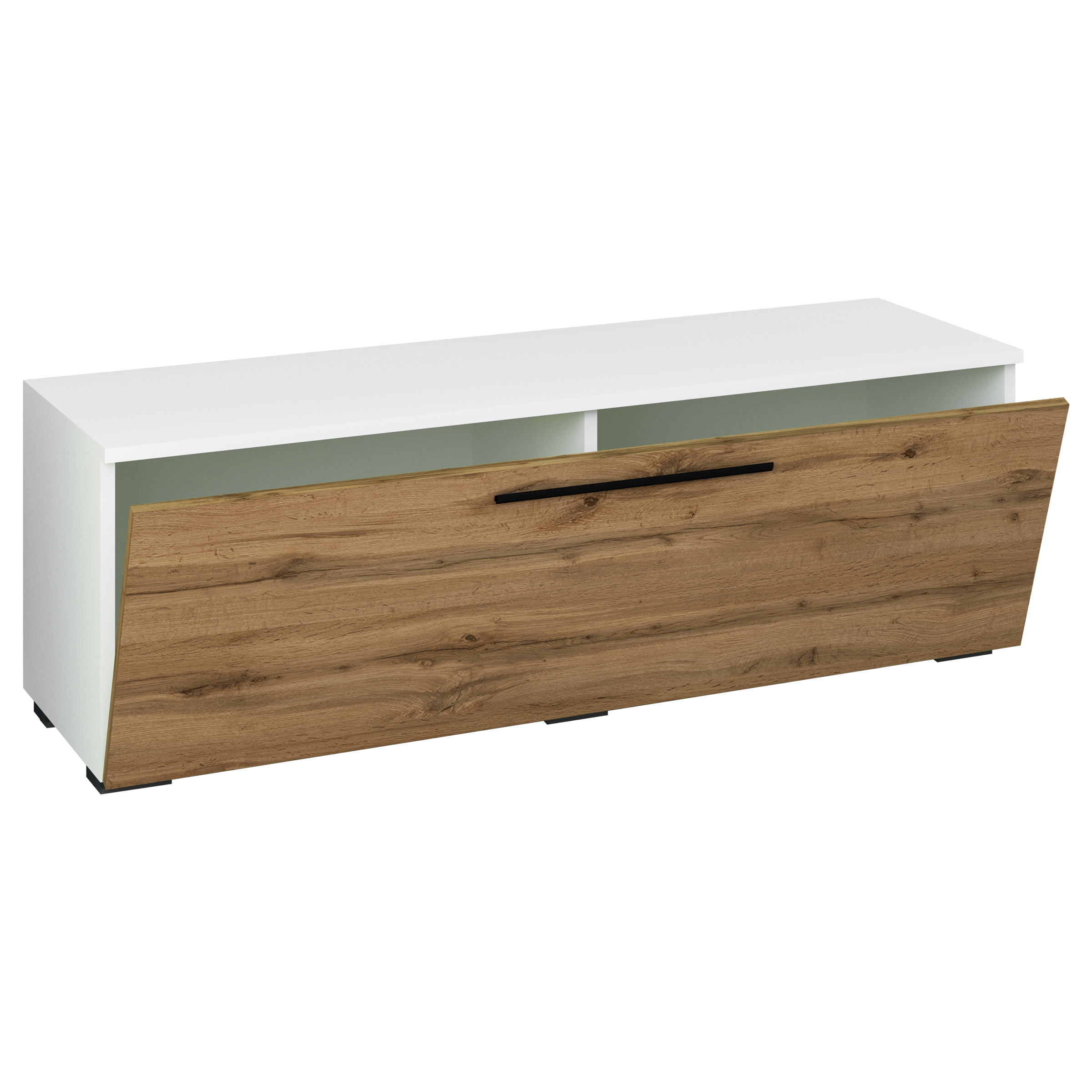 Vcm Nordic Arila   Tv-bord       Låge Og   Rum Hvid Og Natur Træ  115x40