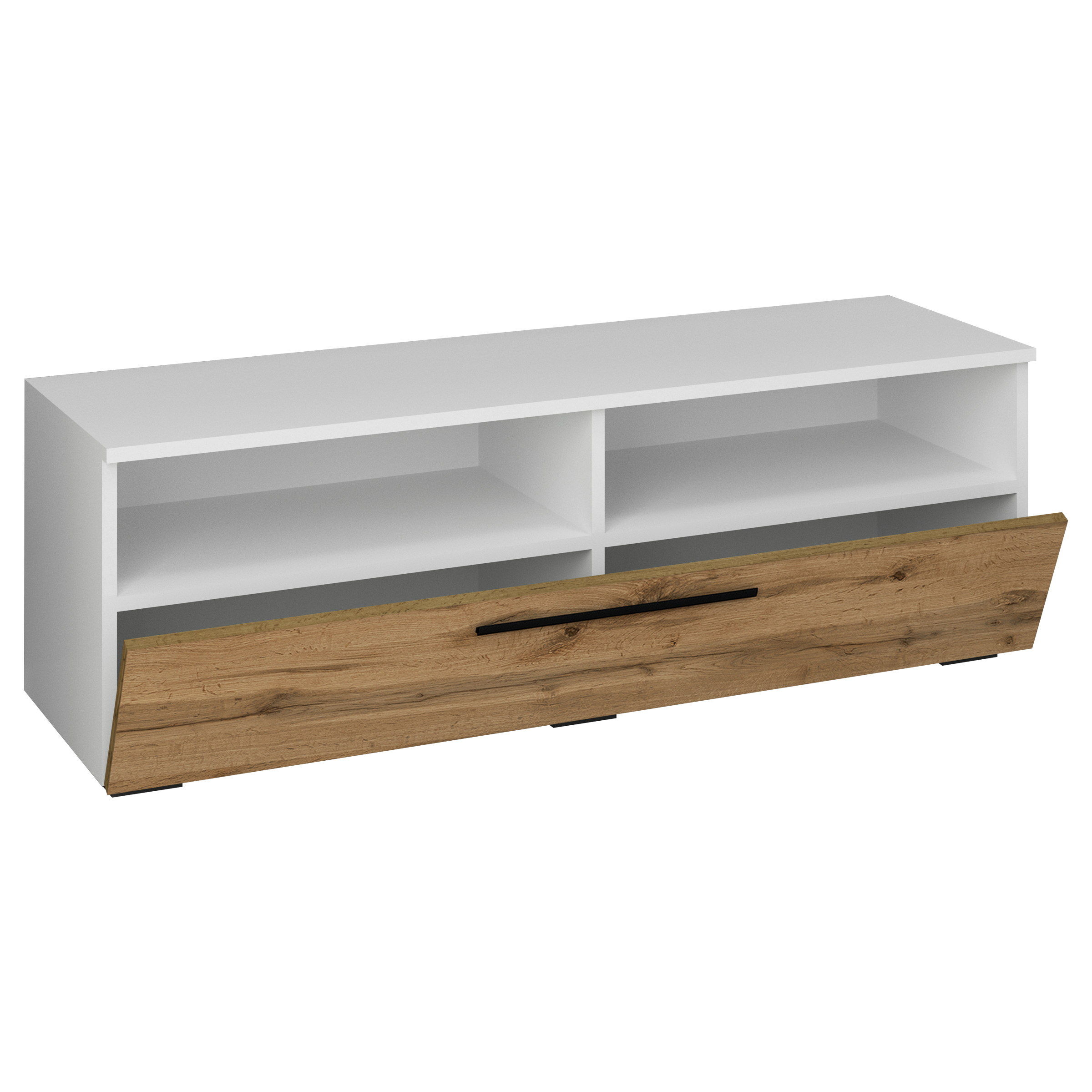 Vcm Nordic Arila   Tv-bord       Låge Og   Rum Hvid Og Natur Træ  115x40