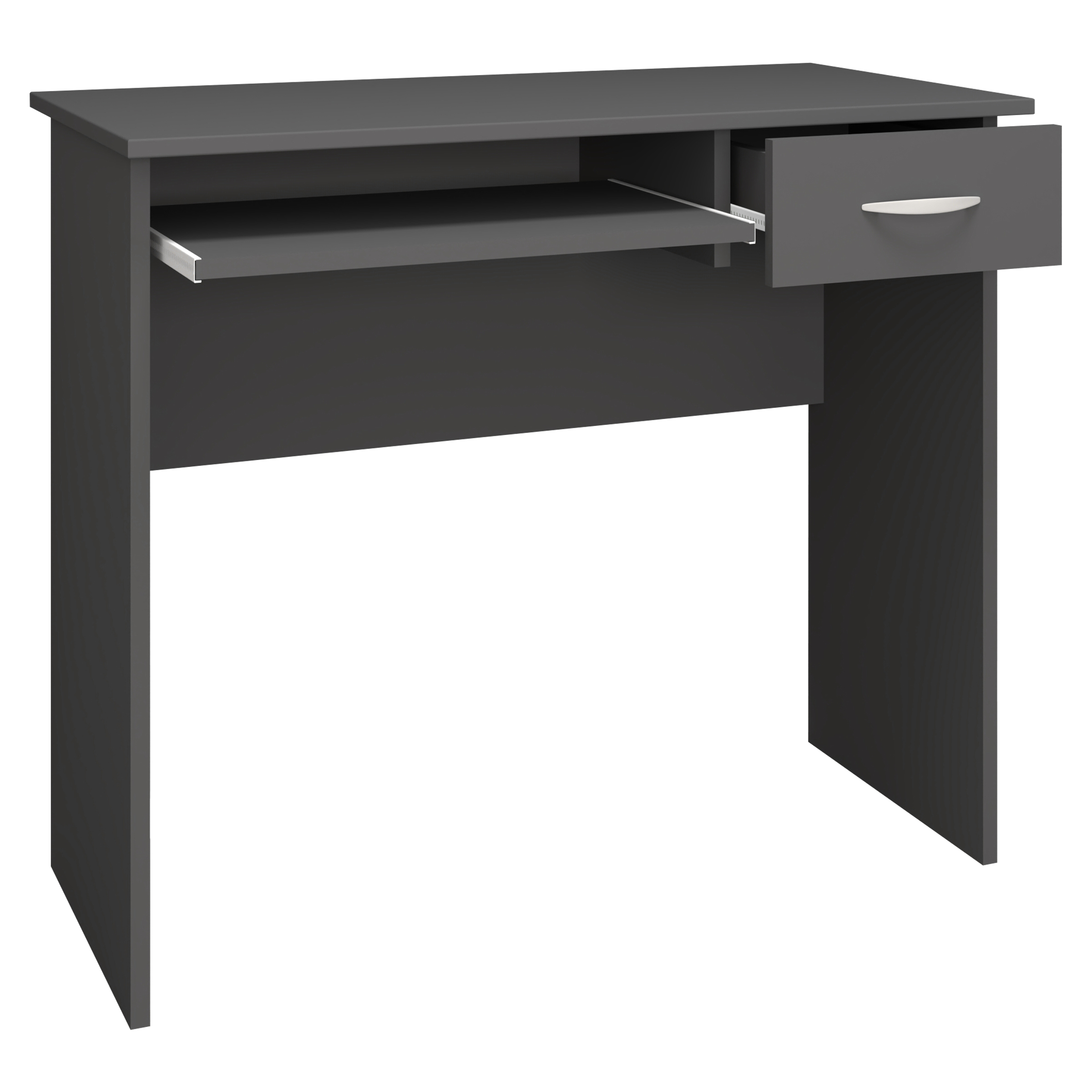 Vcm Nordic Arusa   Skrivebord       Tastaturhylde Og   Skuffe Antracitgrå Træ  85x50