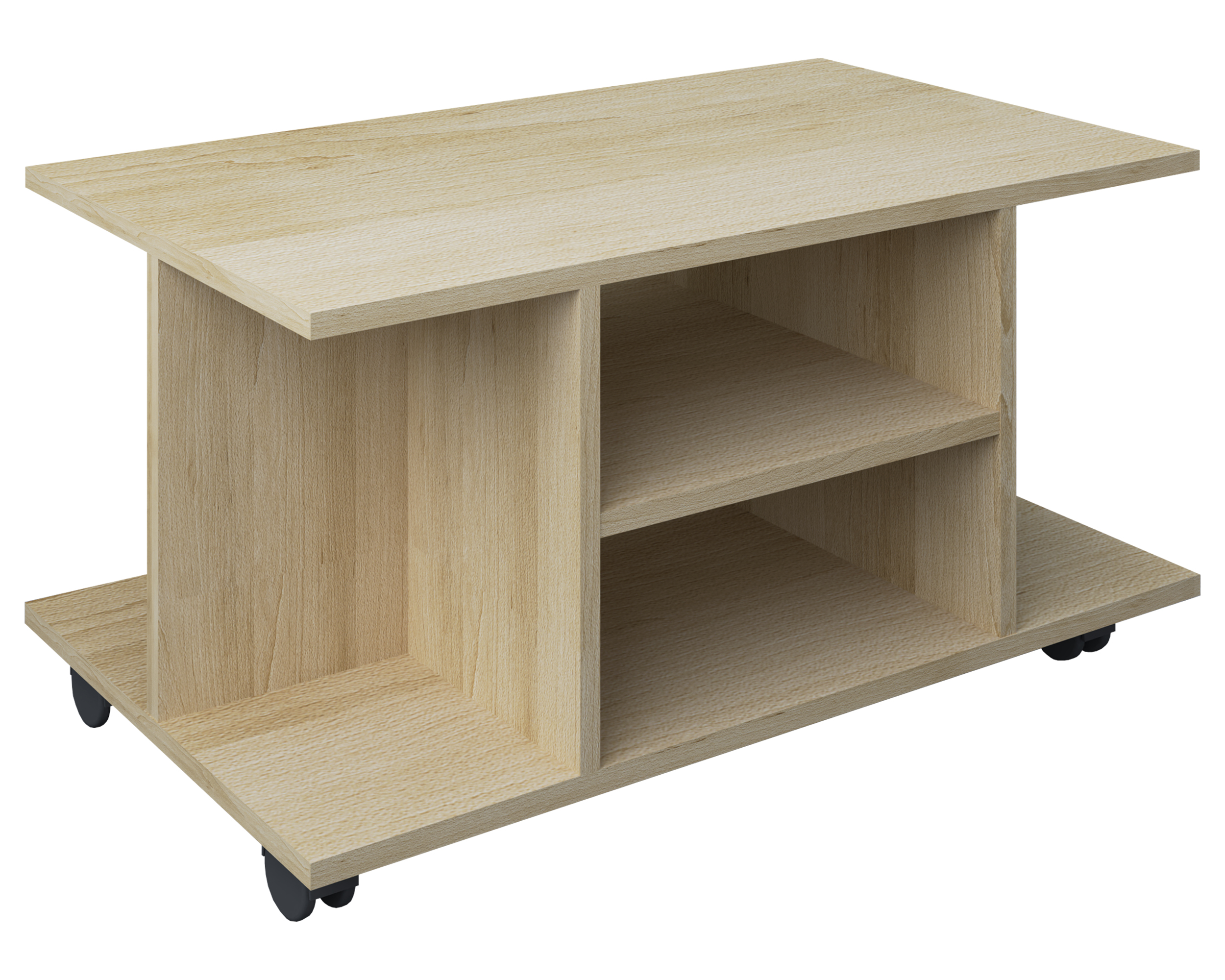 Vcm Nordic Findula Sofabord       Rum Og Hjul Natur Træ  80x40