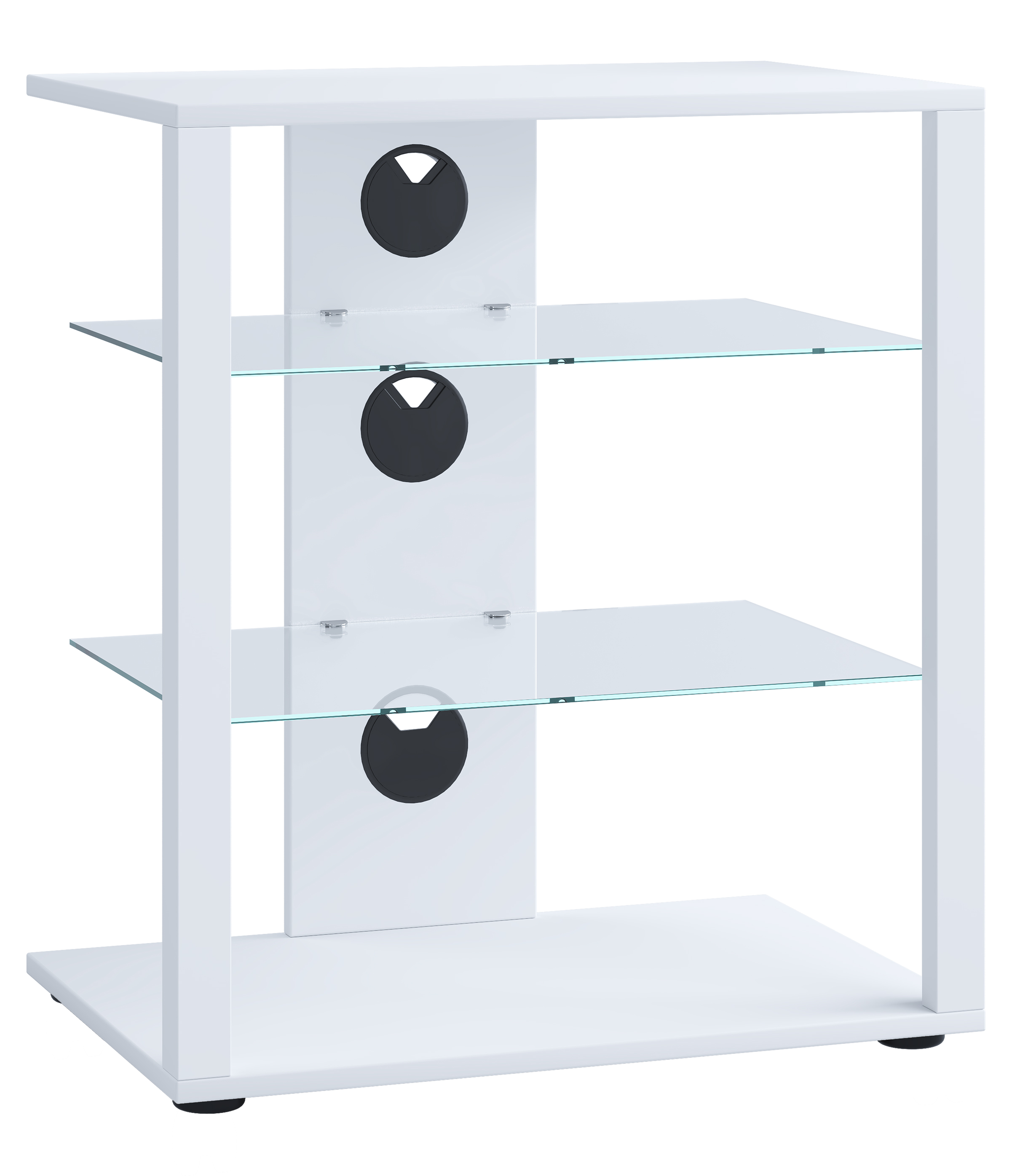 Vcm Nordic Folas Hi-fi Og Tv-bord       Glashylder Hvid Træ  60x41