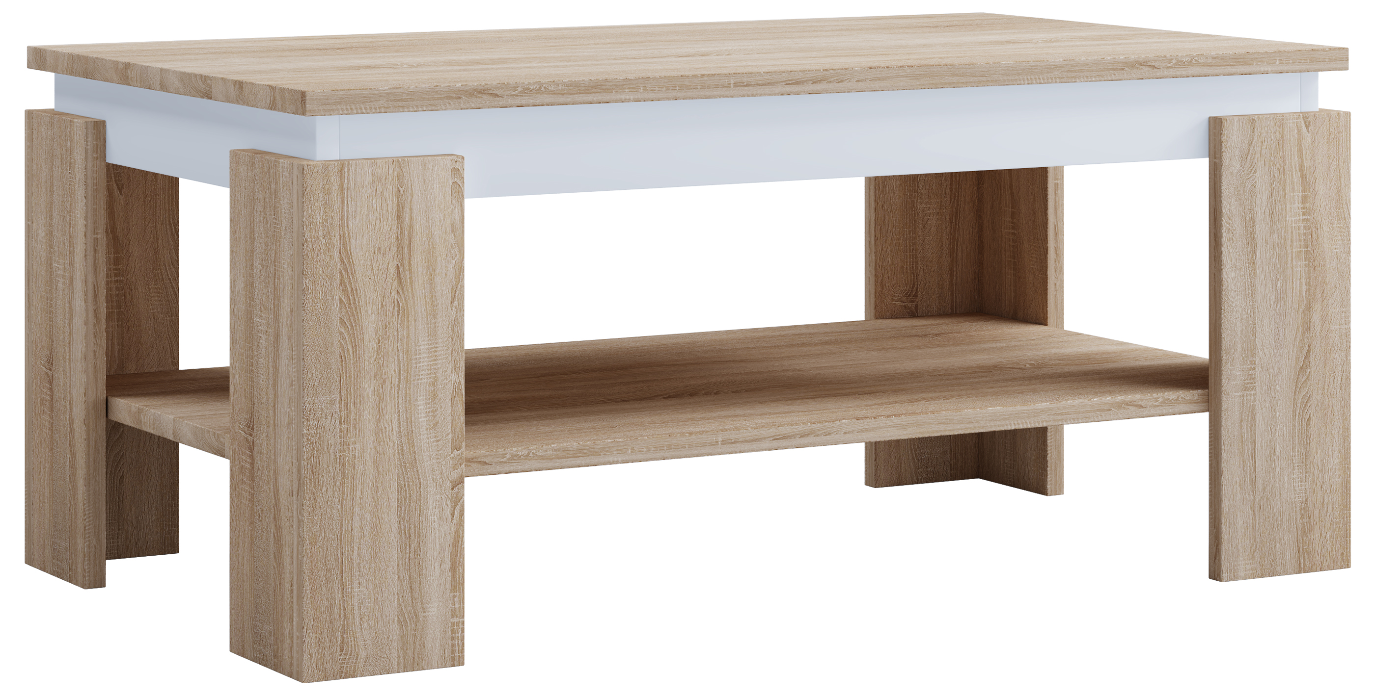 Vcm Nordic Rolas Sofabord       Hylde Hvid Og Natur Træ  90x41