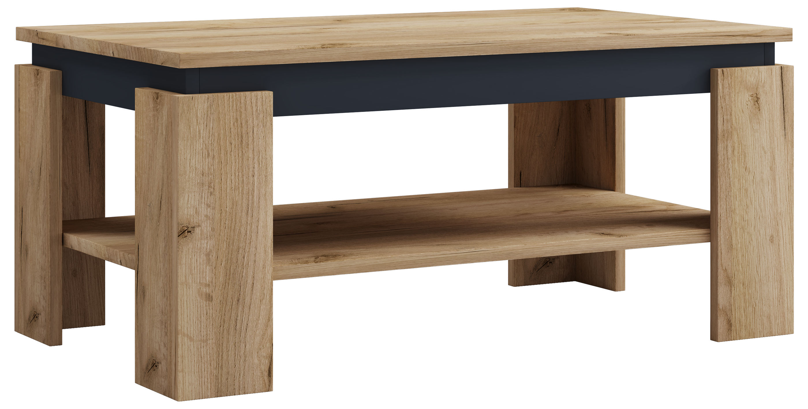 Vcm Nordic Rolas Sofabord       Hylde Natur Og Sort Træ  90x41