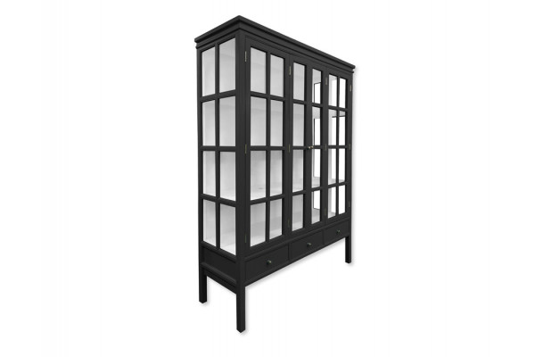 Venø Vitrineskab 175x130x45 Cm Sort Hvid