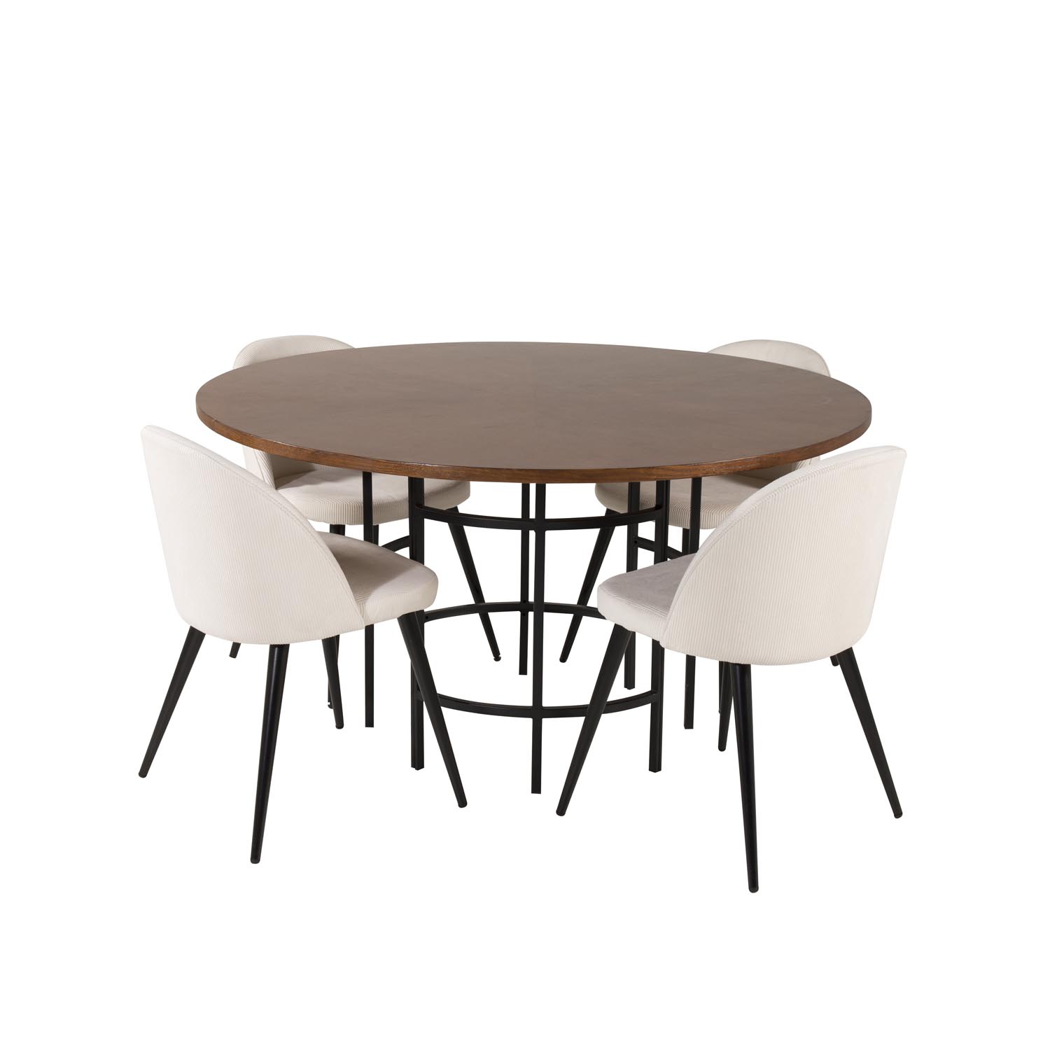 Venture Design Copenhagen Spisebordssæt       Stole Brun Finer Sort Metal  Beige Fløjl Sort Metal