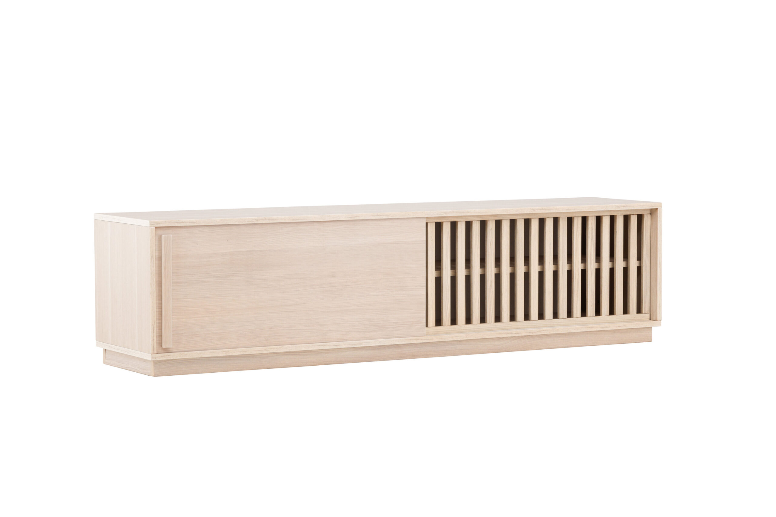 Venture Design Lugo Tv-bænk Skydelåger Og Hylde Hvidvasket Melamin 180x40