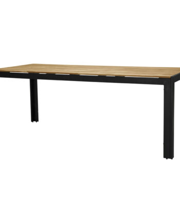 Venture Design Rektangulær Bois Havebord- Natur Akacietræ Og Sort Aluminium  200x100