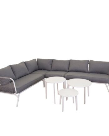 Venture Design Roxo  -pers  Hjørne Havesofa Grå Polyester Og Hvid Stål