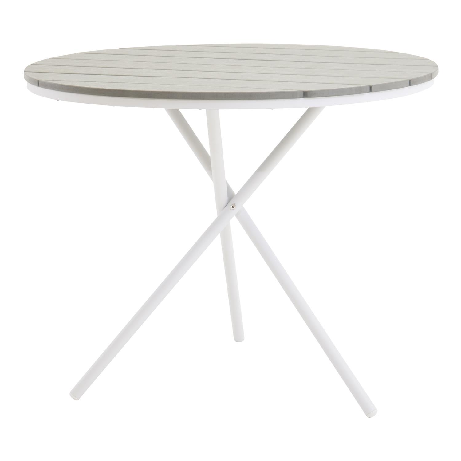 Venture Design Rund Parma Udendørs Cafébord Grå Hvid Aluminium ø90
